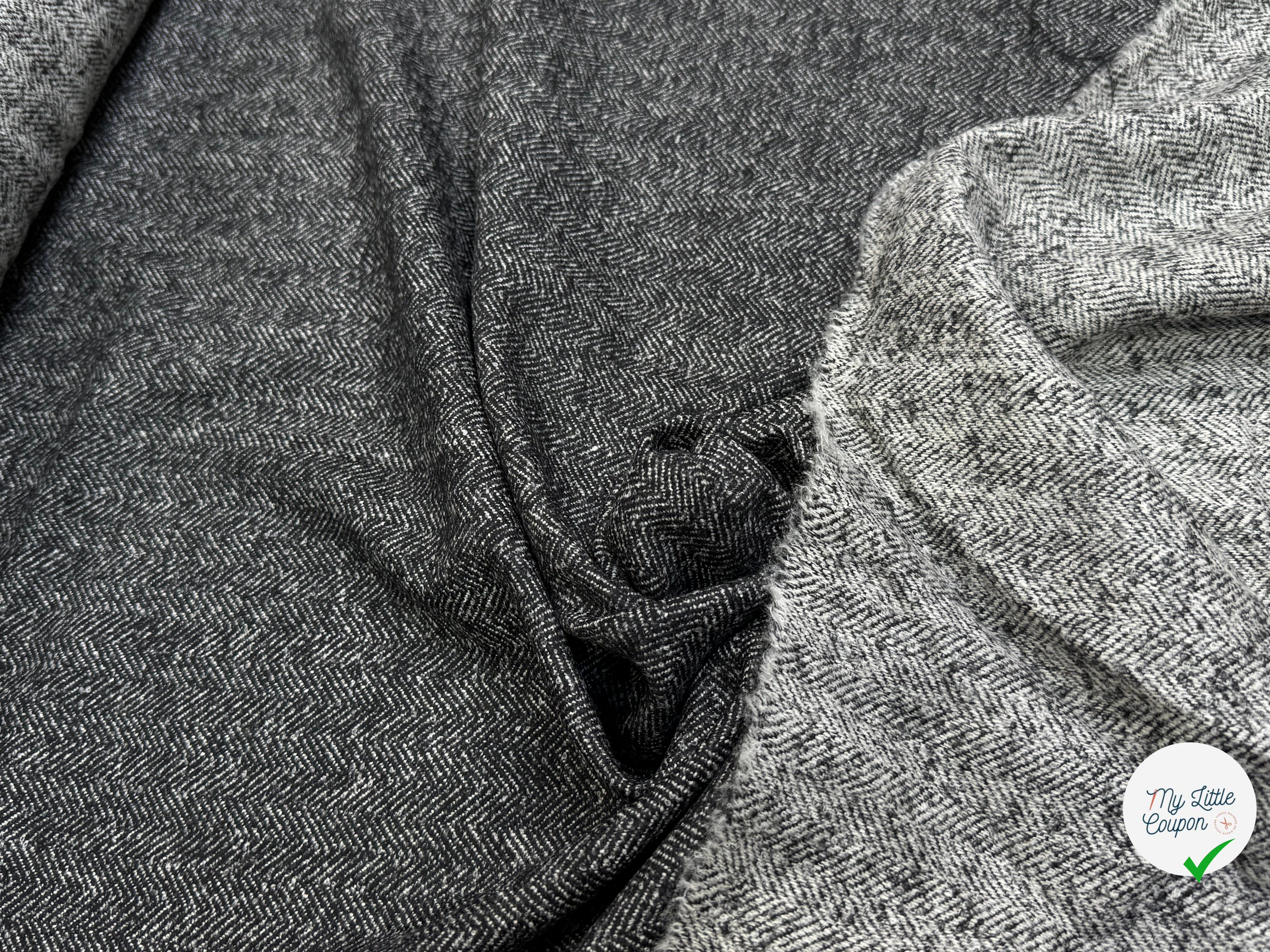 DRAPERIE CHEVRON DE LAINE GRIS CHINÉ TOUCHER DOUX - My Little Coupon