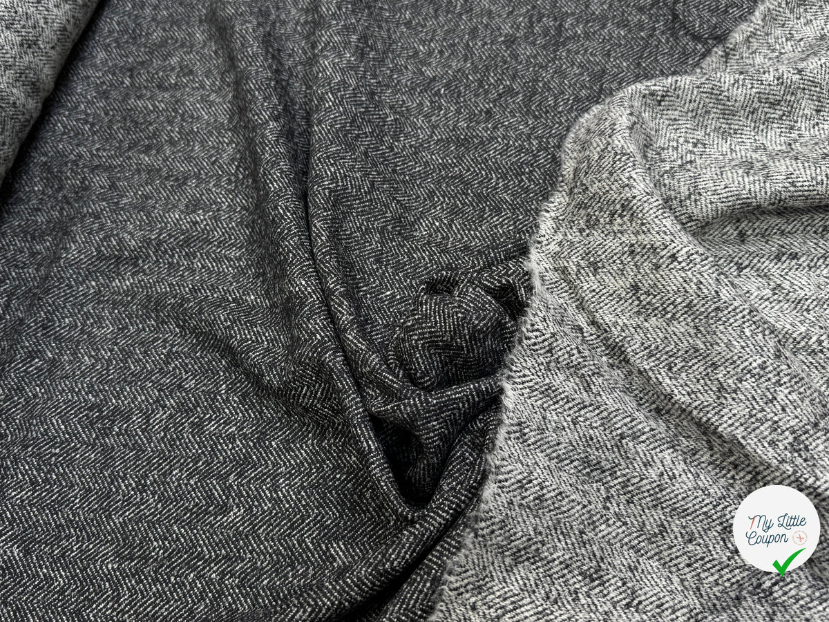 DRAPERIE CHEVRON DE LAINE GRIS CHINÉ TOUCHER DOUX - My Little Coupon