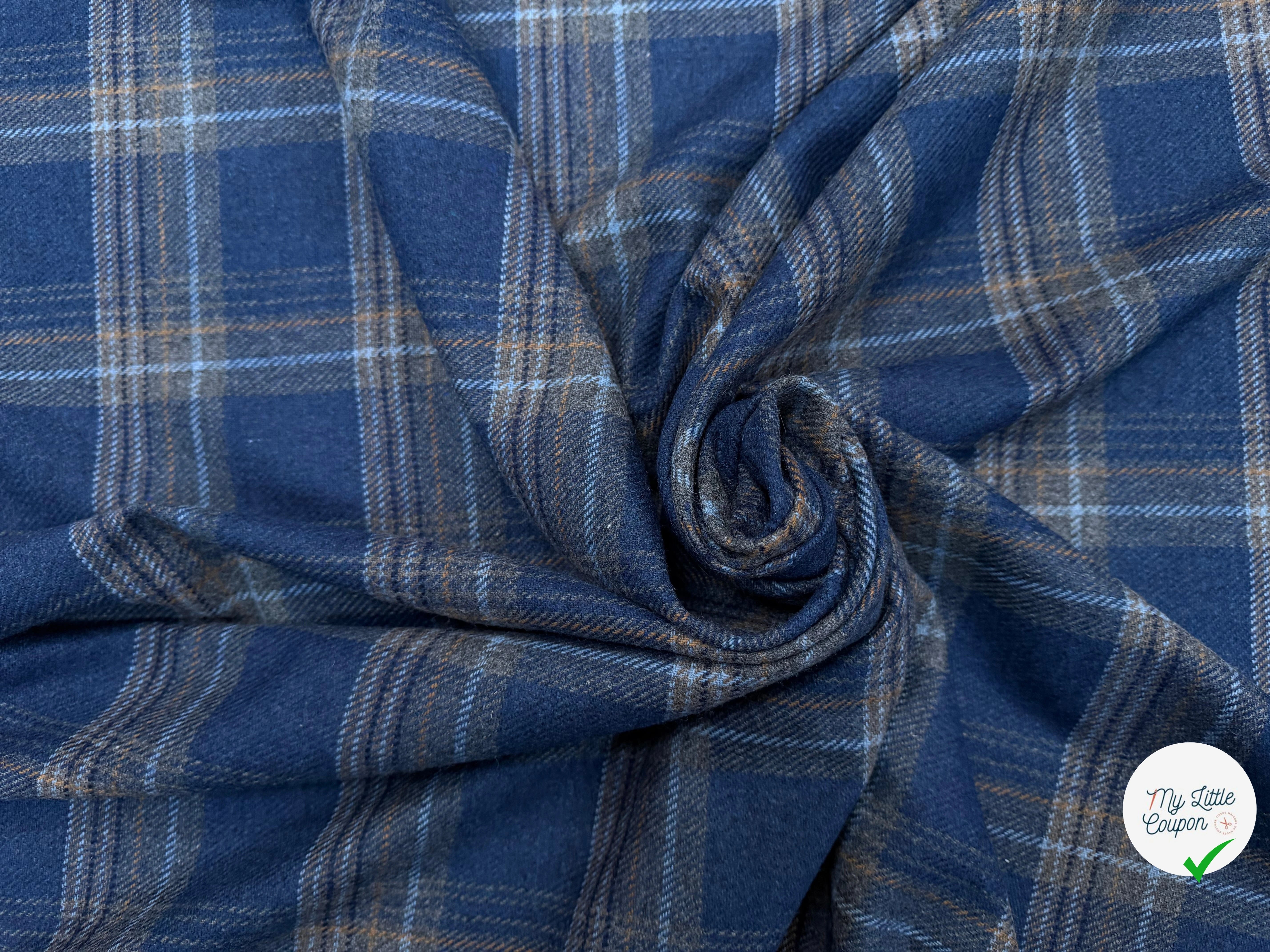LAINAGE ECOSSAIS BLEU CARREAUX GRIS - My Little Coupon