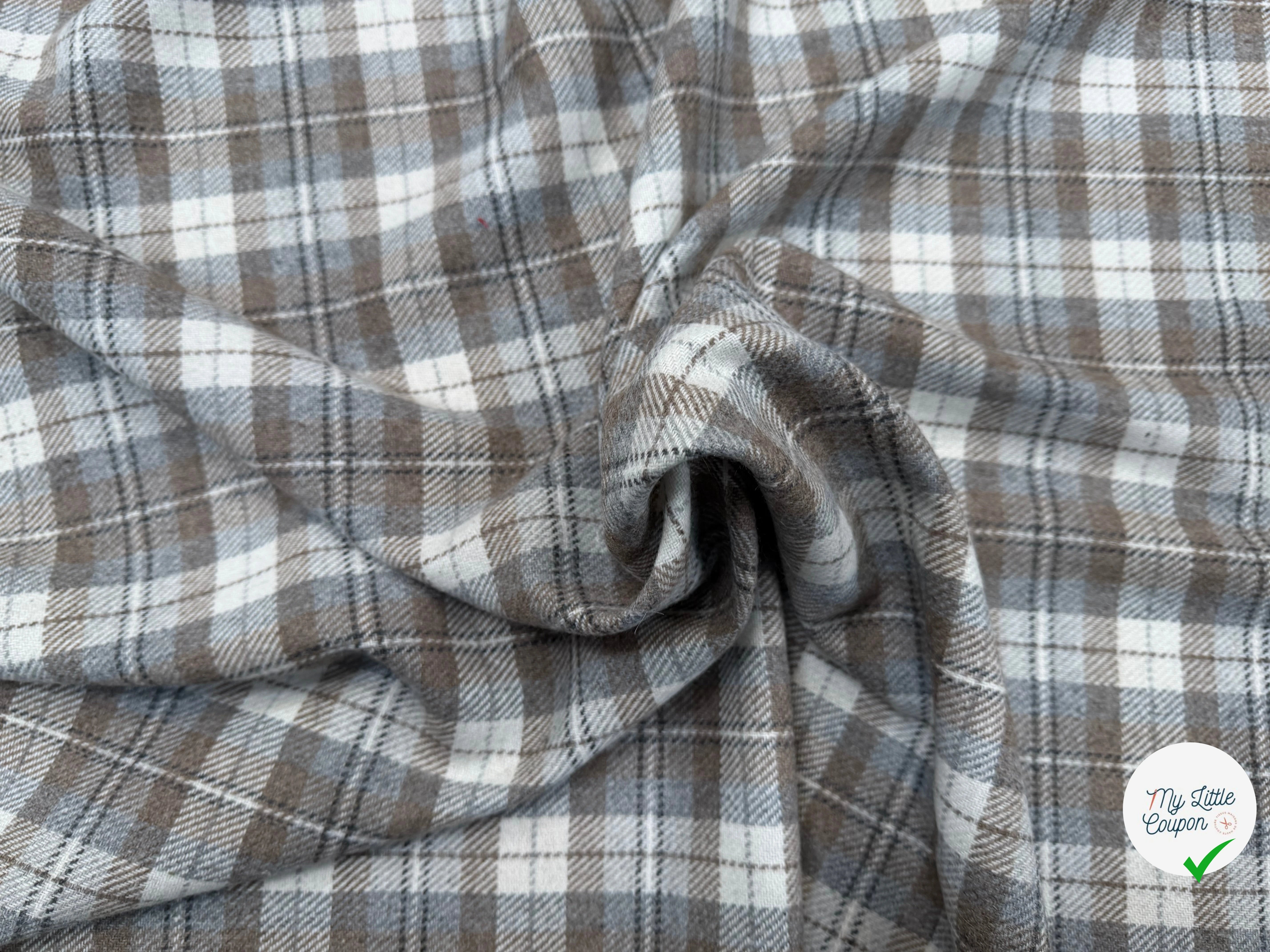 LAINAGE ECOSSAIS GRIS BLEU CLAIR - My Little Coupon