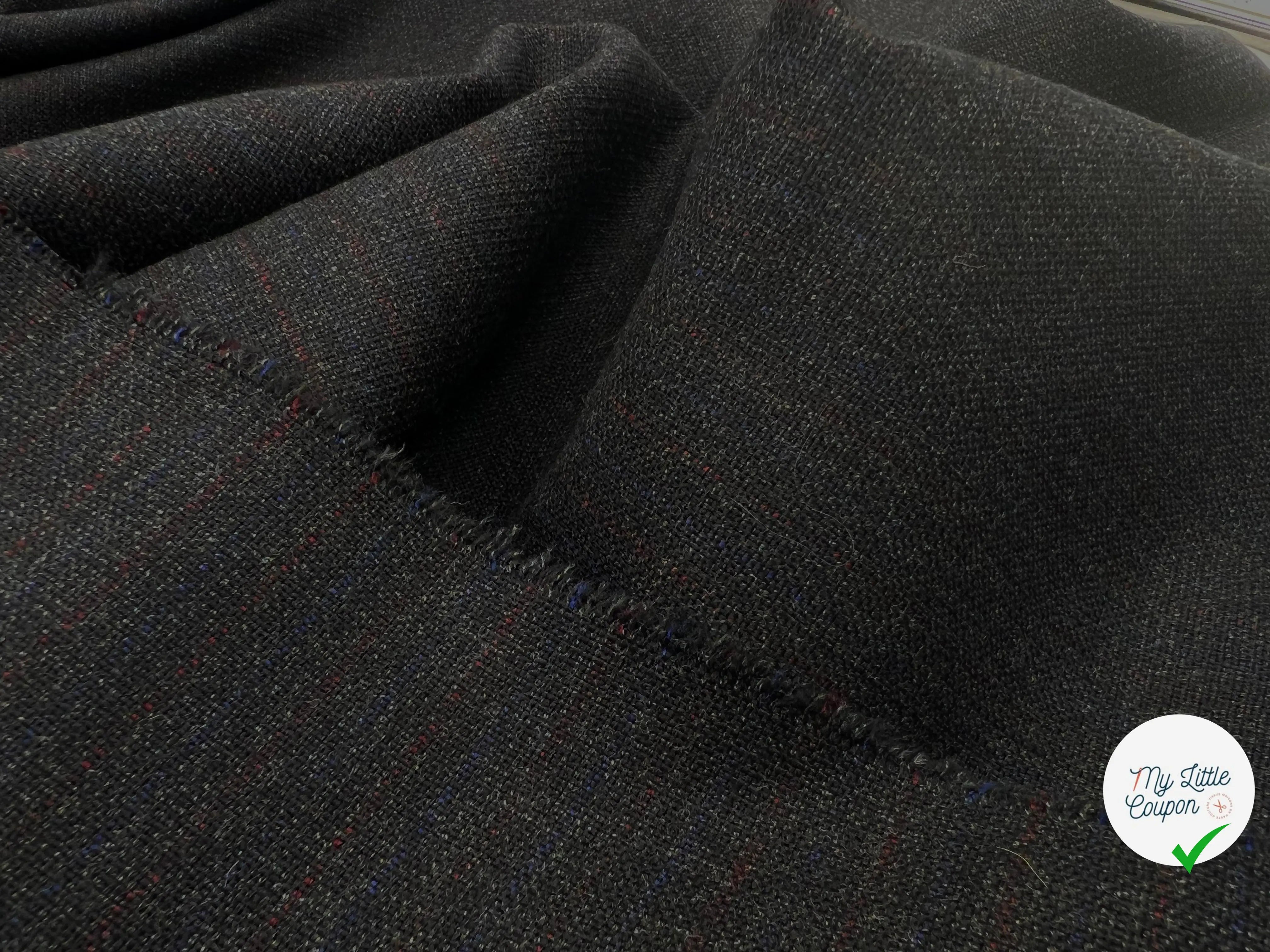 LAINAGE GRIS FILIGRANE ROUGE - My Little Coupon - tissu - coudre