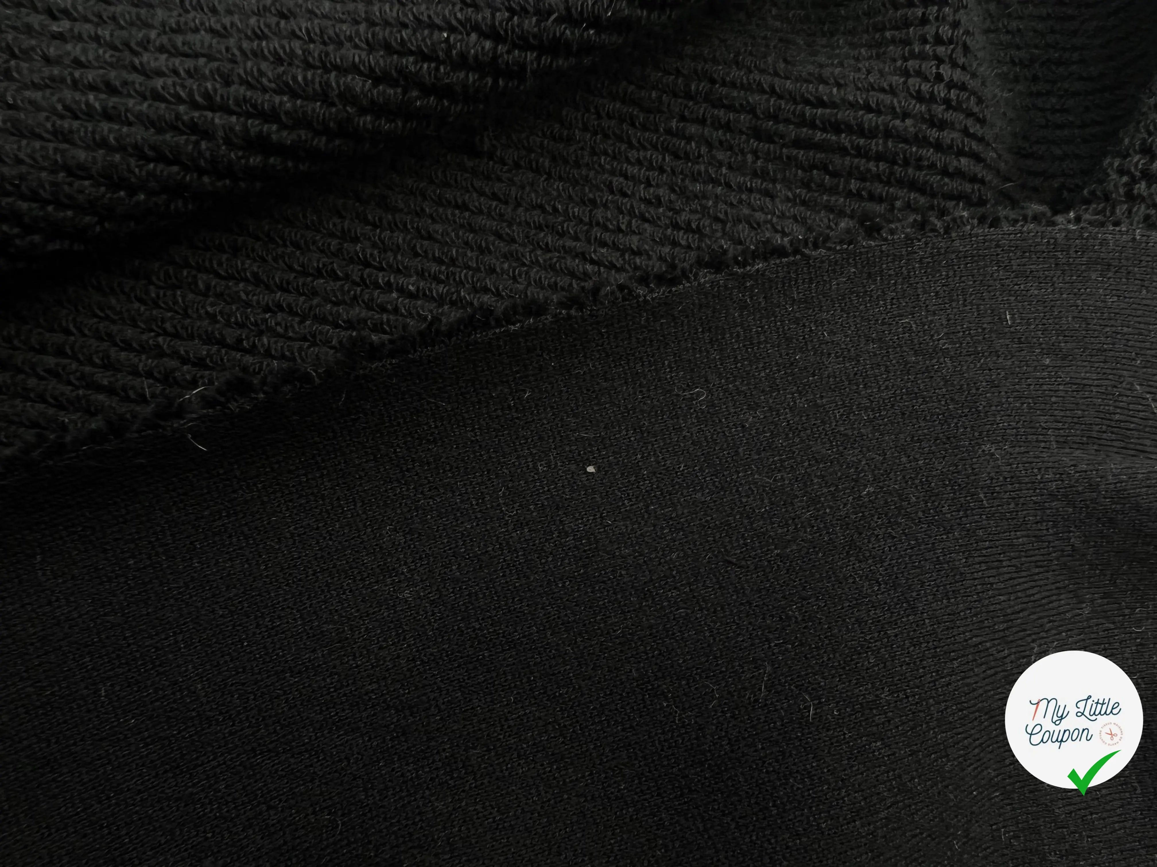 LAINAGE MAILLE DIAGONALE STRETCH NOIRE - coupon de tissu de 3 mètres - My Little Coupon - tissu - coudre