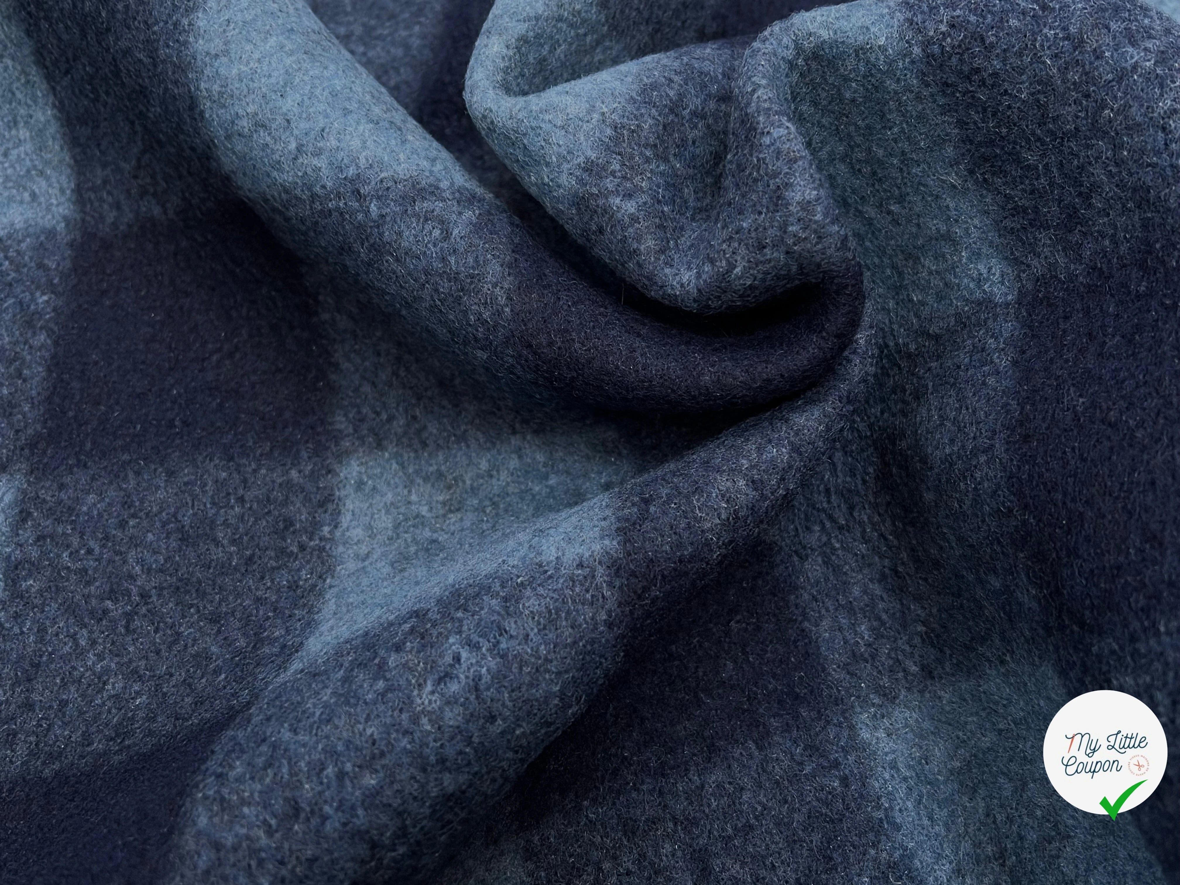 LAINAGE MANTEAU 27% LAINE À CARREAUX BLEU NAVY - My Little Coupon