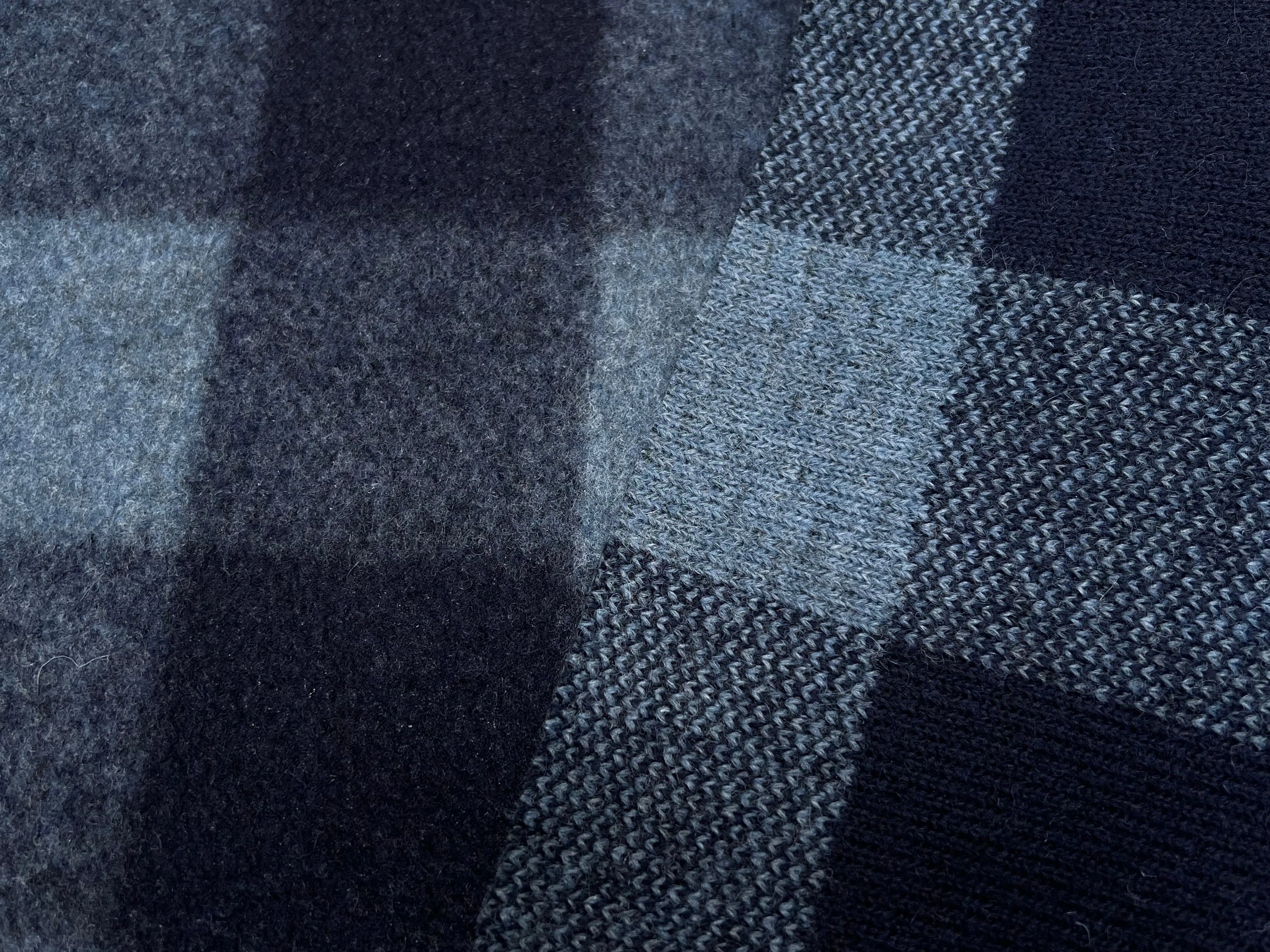 LAINAGE MANTEAU 27% LAINE À CARREAUX BLEU NAVY - My Little Coupon