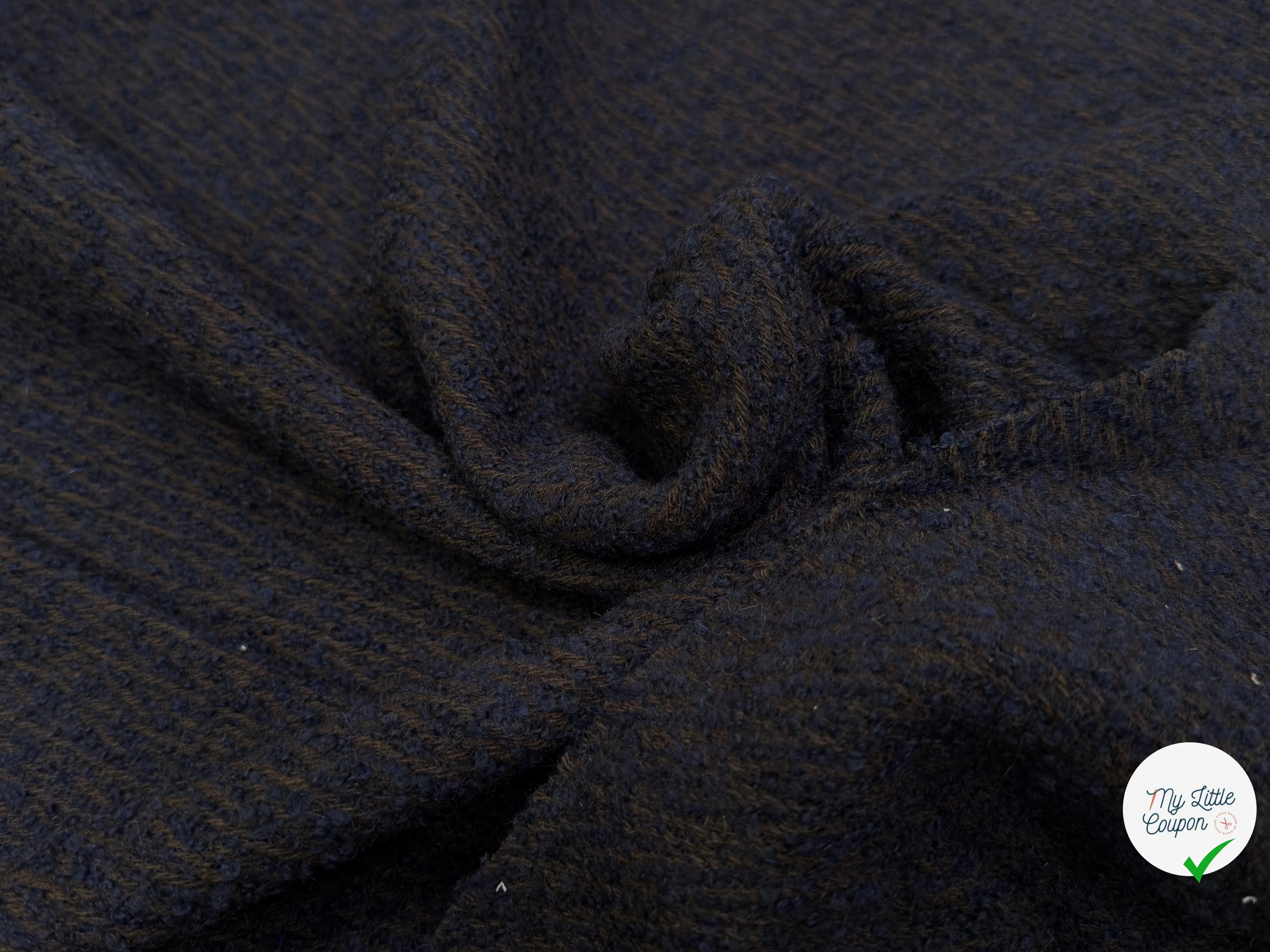 LAINAGE MANTEAU BOUCLETTE BLEU MARRON 10% ALPAGA - My Little Coupon