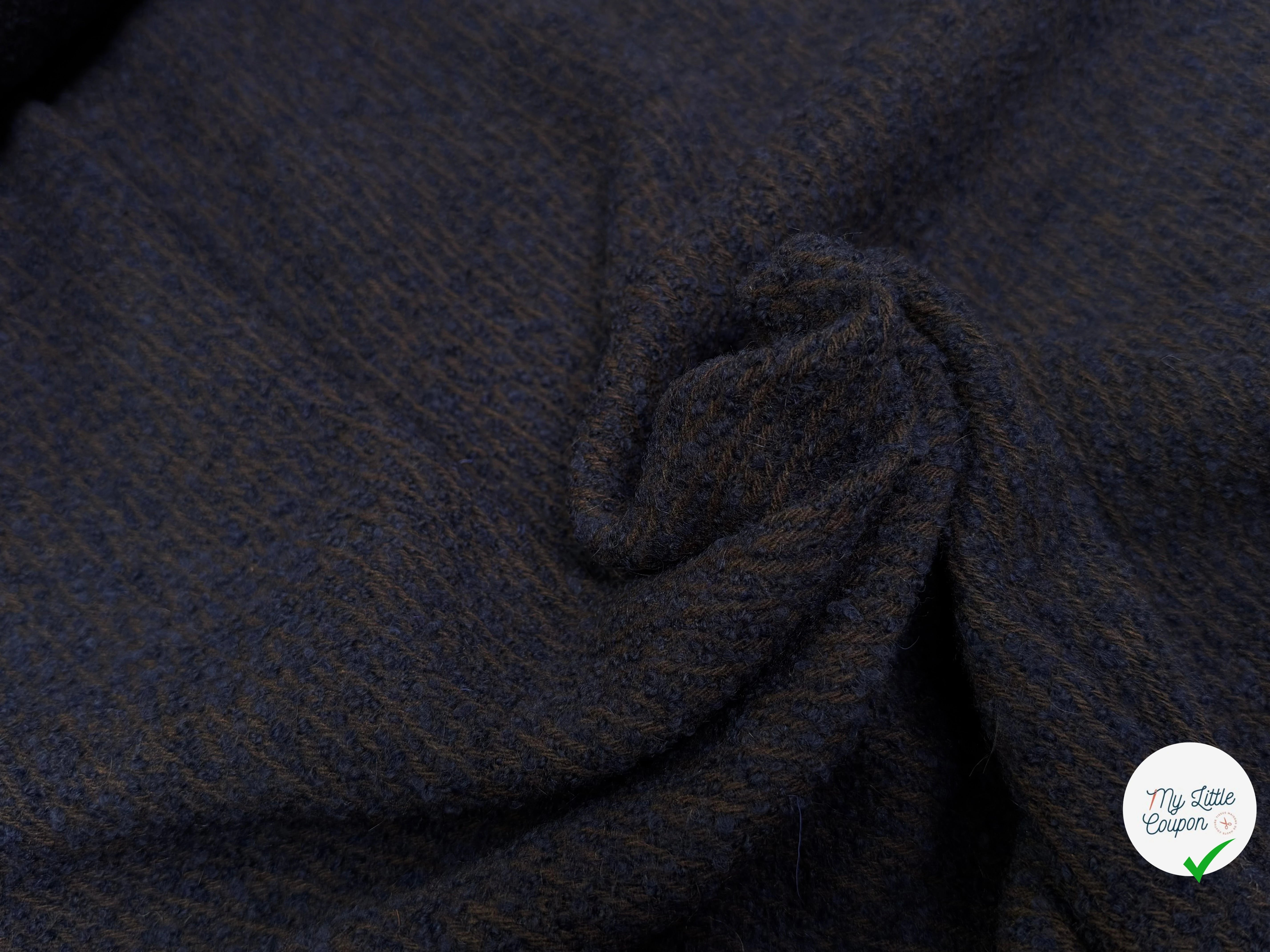 LAINAGE MANTEAU BOUCLETTE BLEU MARRON 10% ALPAGA - My Little Coupon
