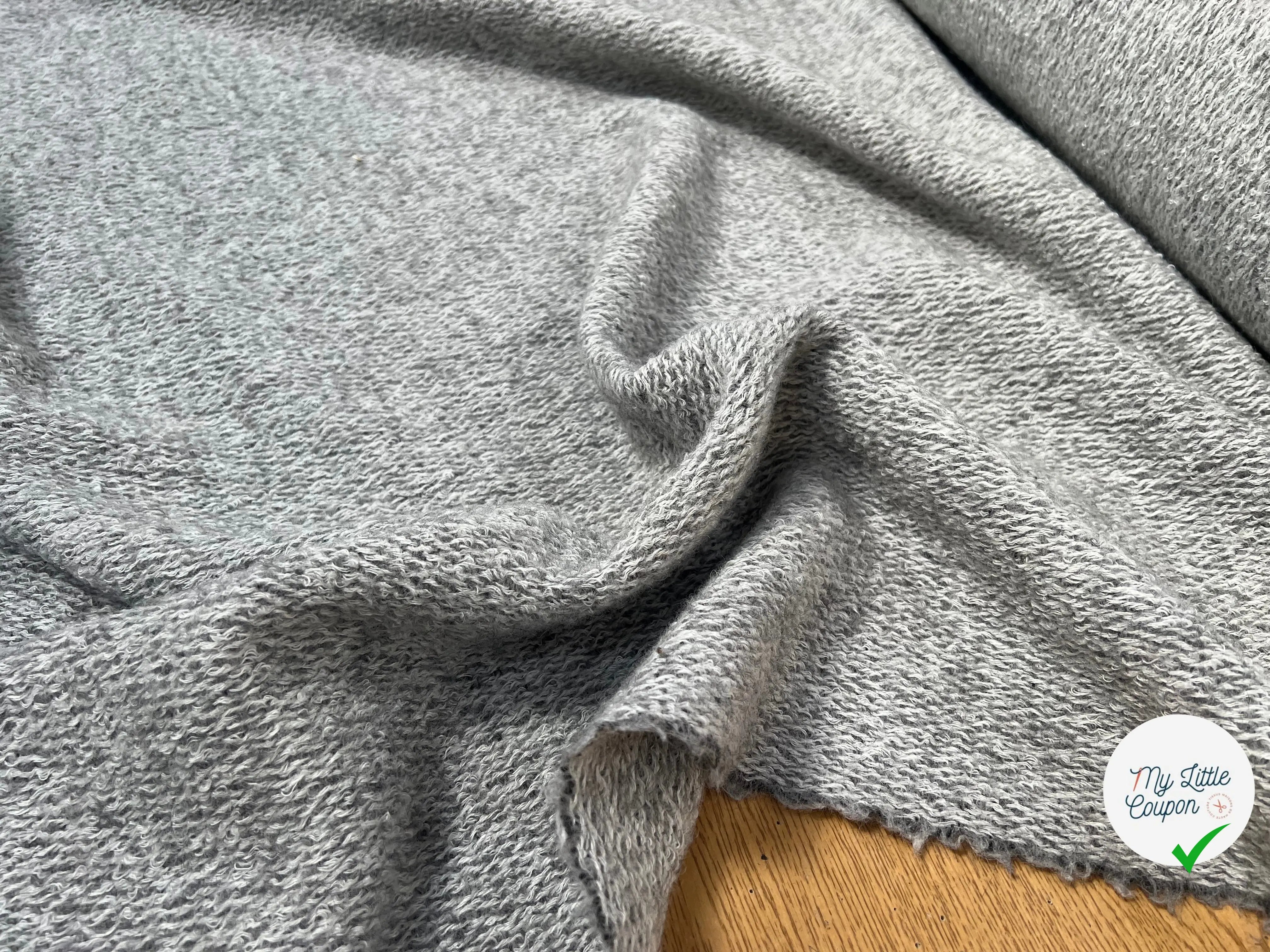 LAINAGE MANTEAU BOUCLETTE LAINE MERINOS GRIS CLAIR - My Little Coupon