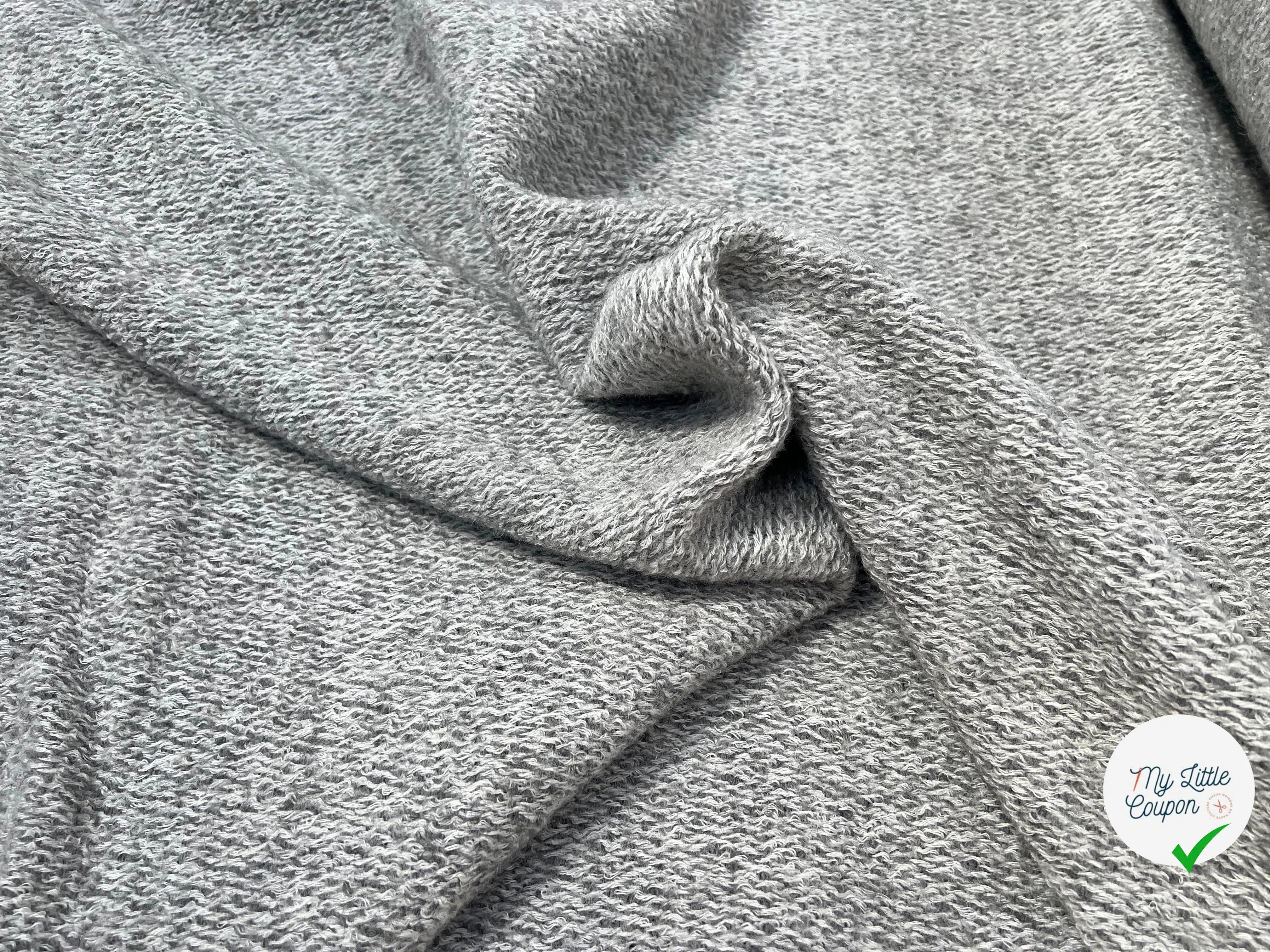 LAINAGE MANTEAU BOUCLETTE LAINE MERINOS GRIS CLAIR - My Little Coupon