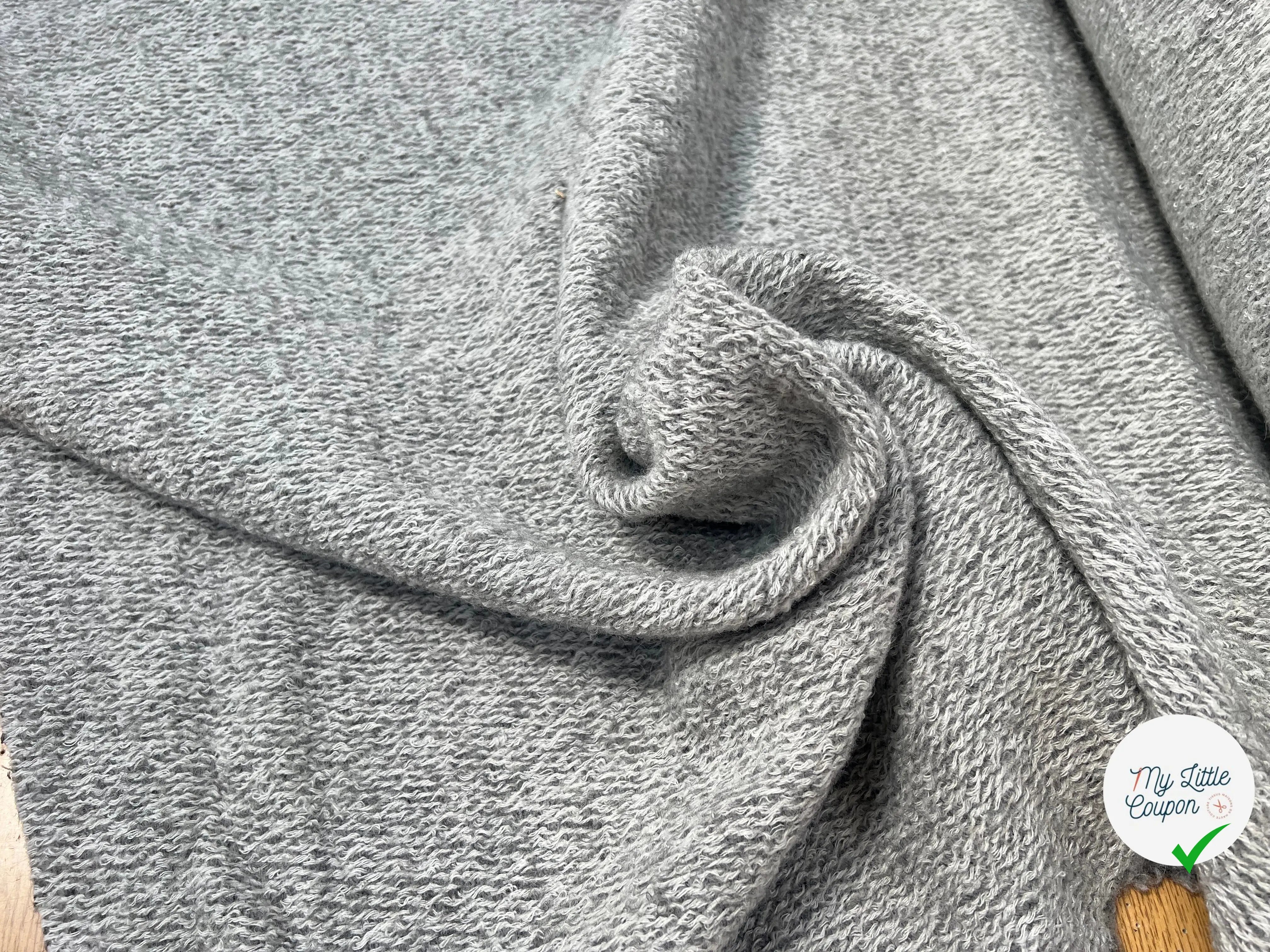 LAINAGE MANTEAU BOUCLETTE LAINE MERINOS GRIS CLAIR - My Little Coupon