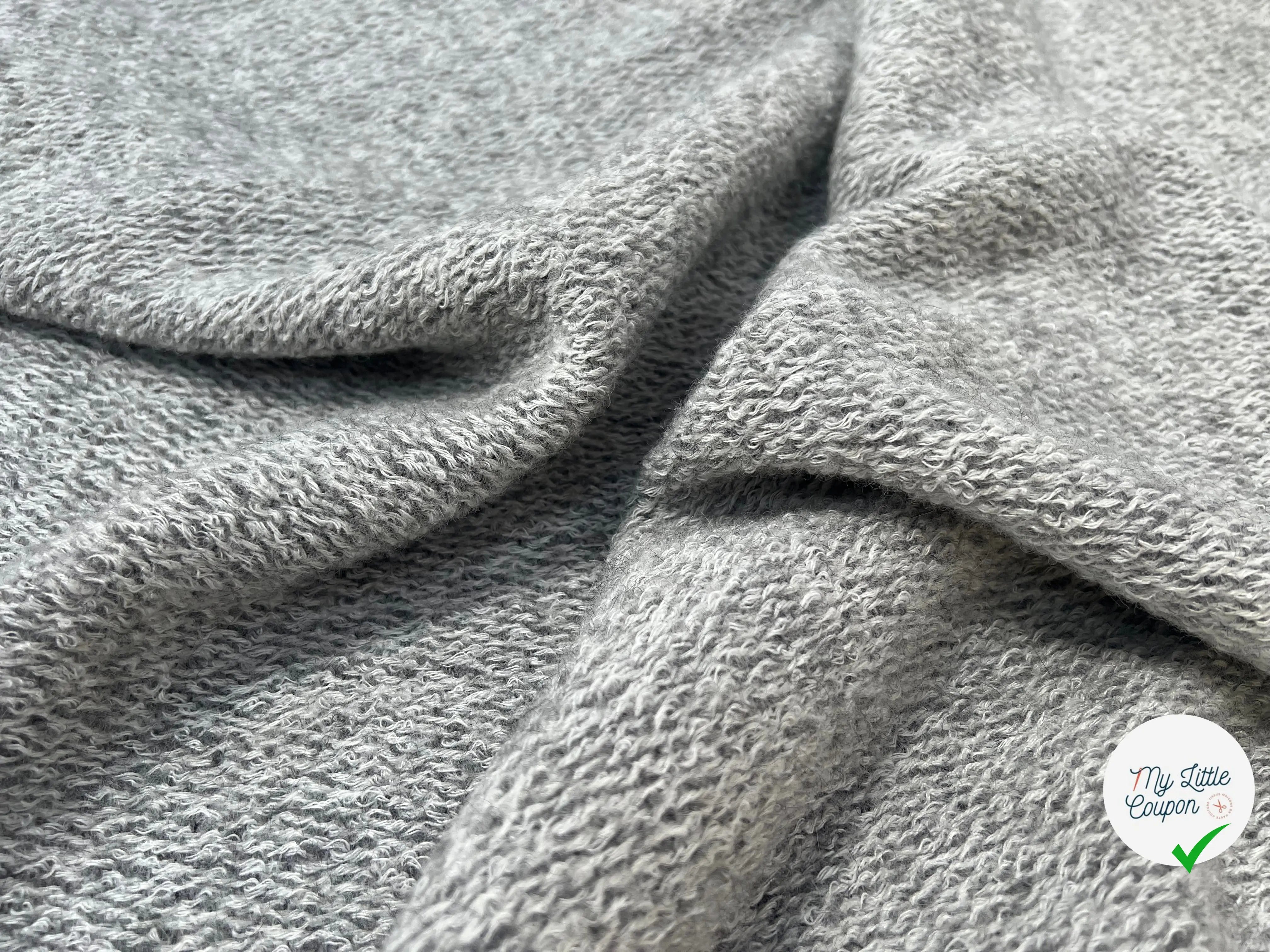 LAINAGE MANTEAU BOUCLETTE LAINE MERINOS GRIS CLAIR - My Little Coupon