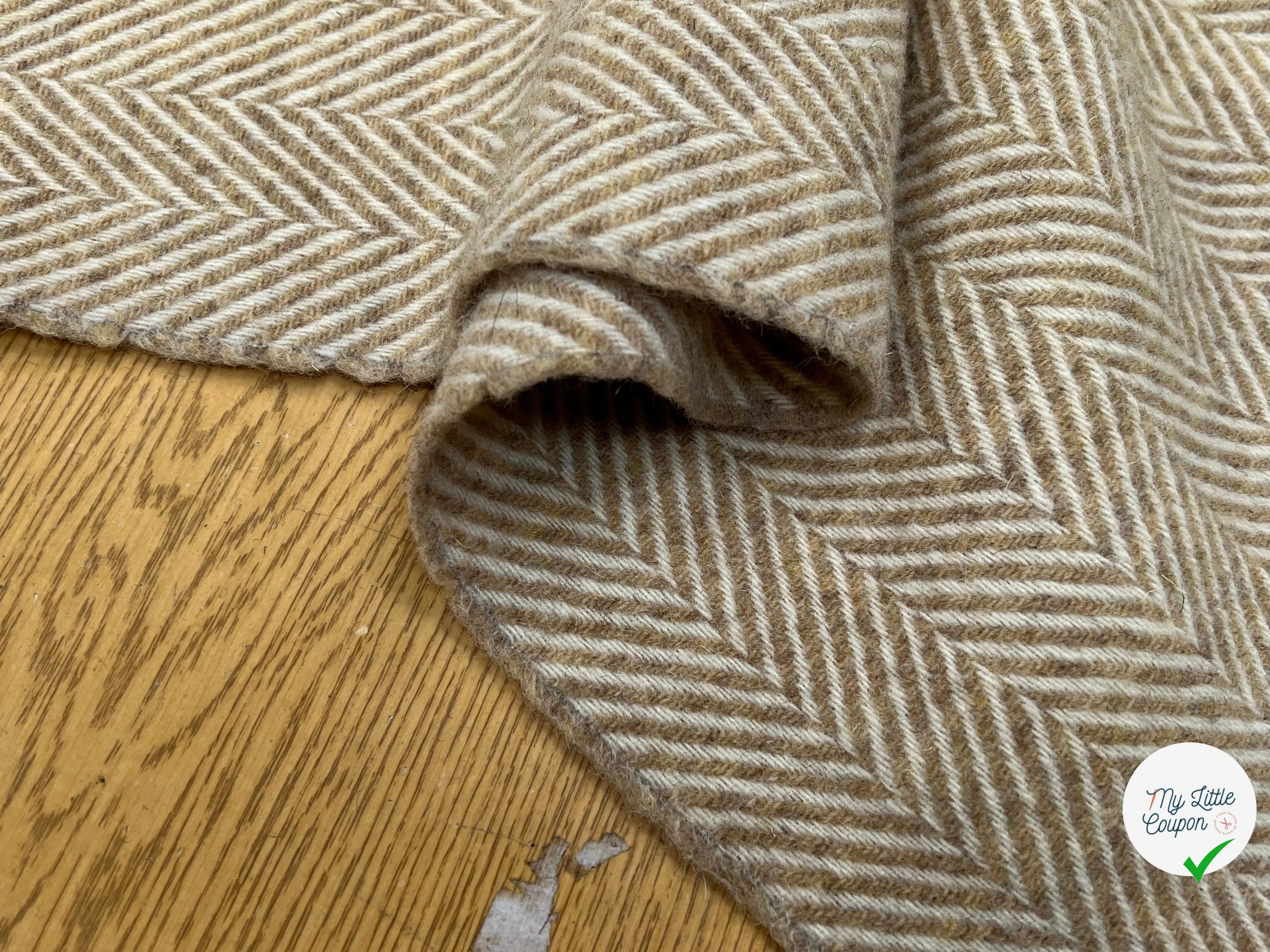 LAINAGE MANTEAU CHEVRON BEIGE CRÊME 100% LAINE - My Little Coupon
