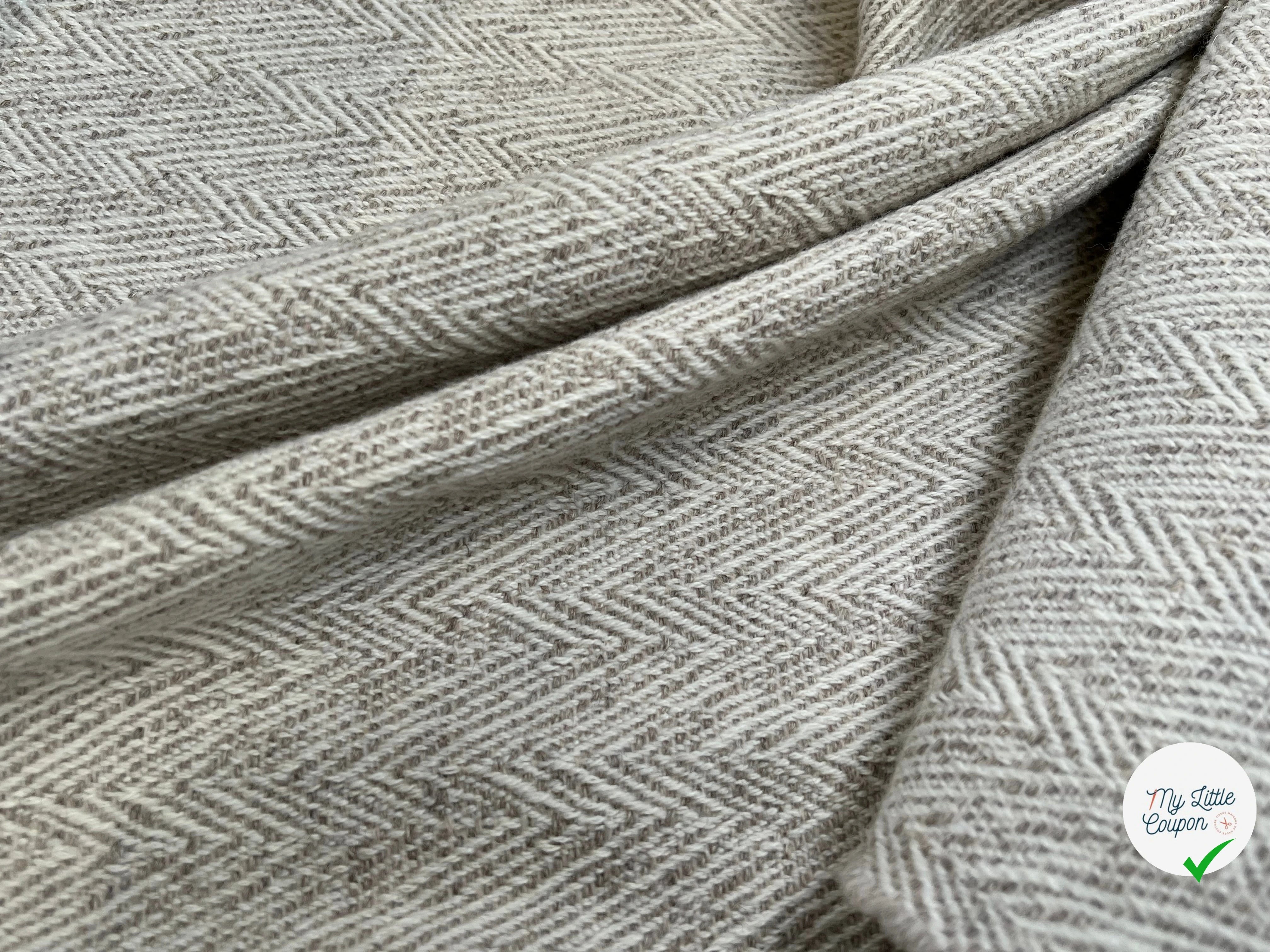 LAINAGE MANTEAU CHEVRON BEIGE GRIS - My Little Coupon