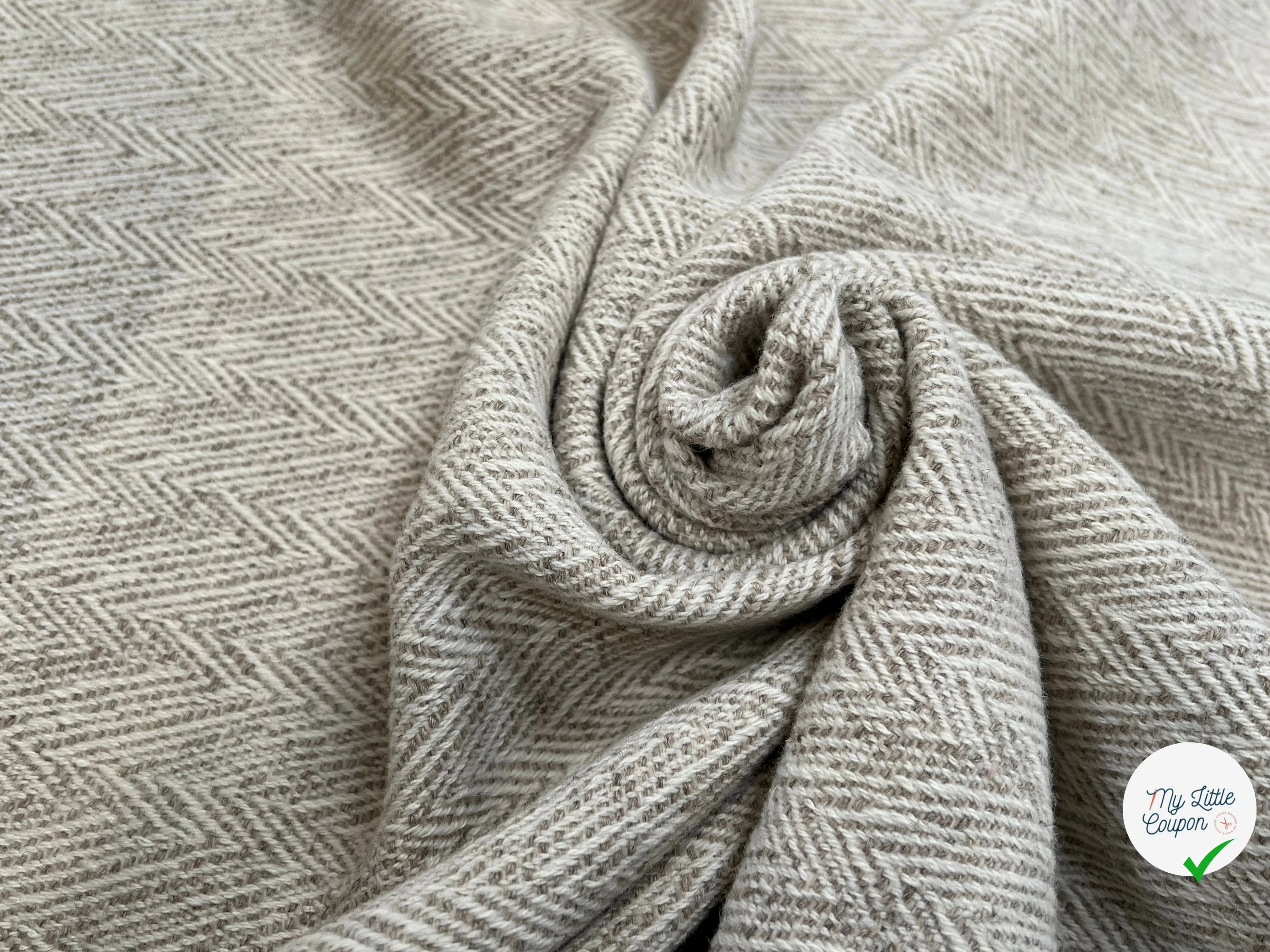 LAINAGE MANTEAU CHEVRON BEIGE GRIS - My Little Coupon