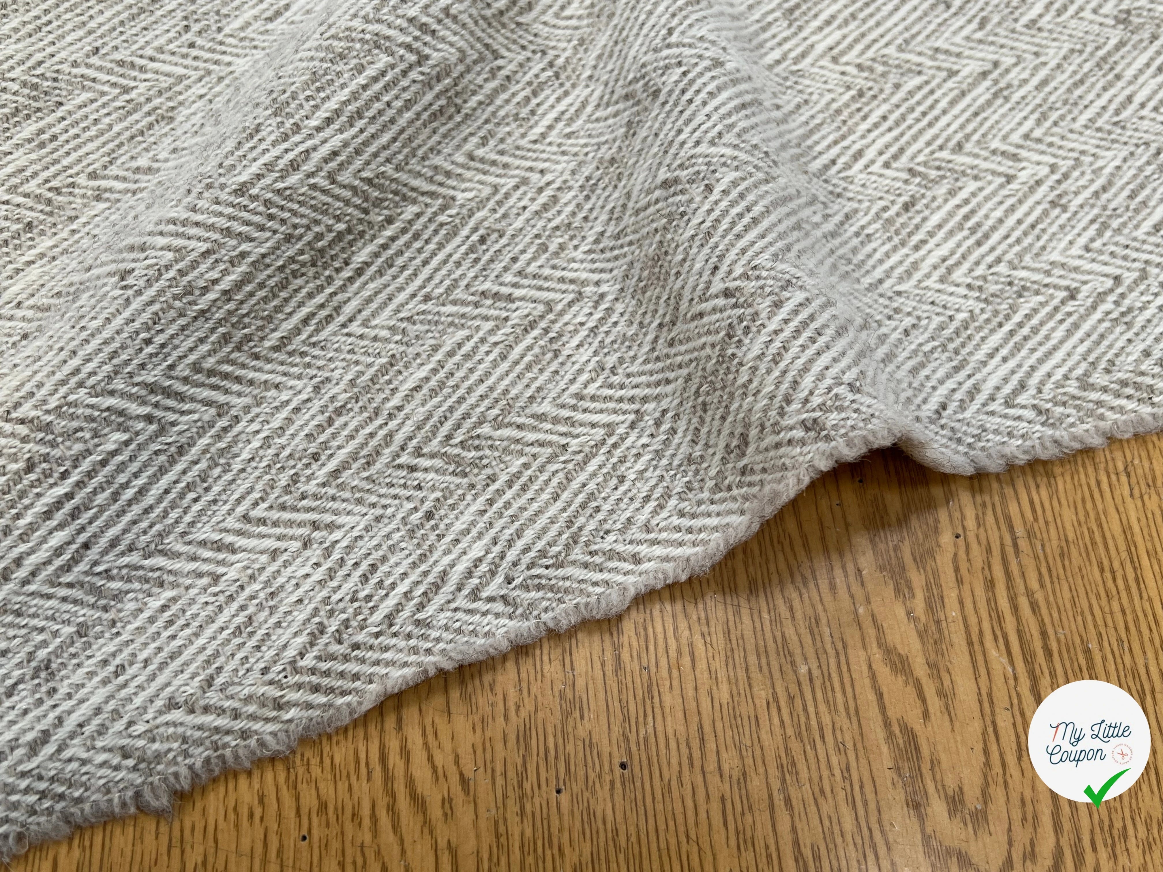 LAINAGE MANTEAU CHEVRON BEIGE GRIS - My Little Coupon