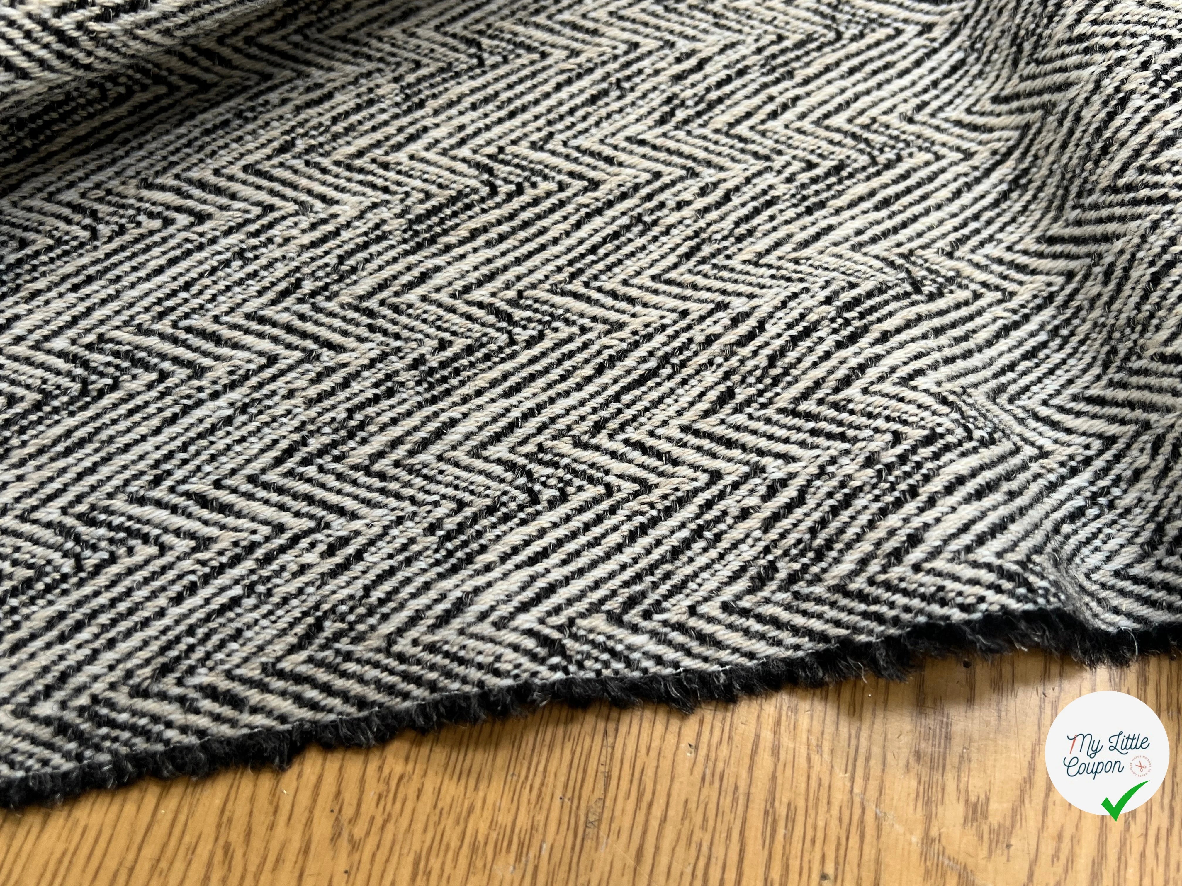 LAINAGE MANTEAU CHEVRON BEIGE NOIR - My Little Coupon