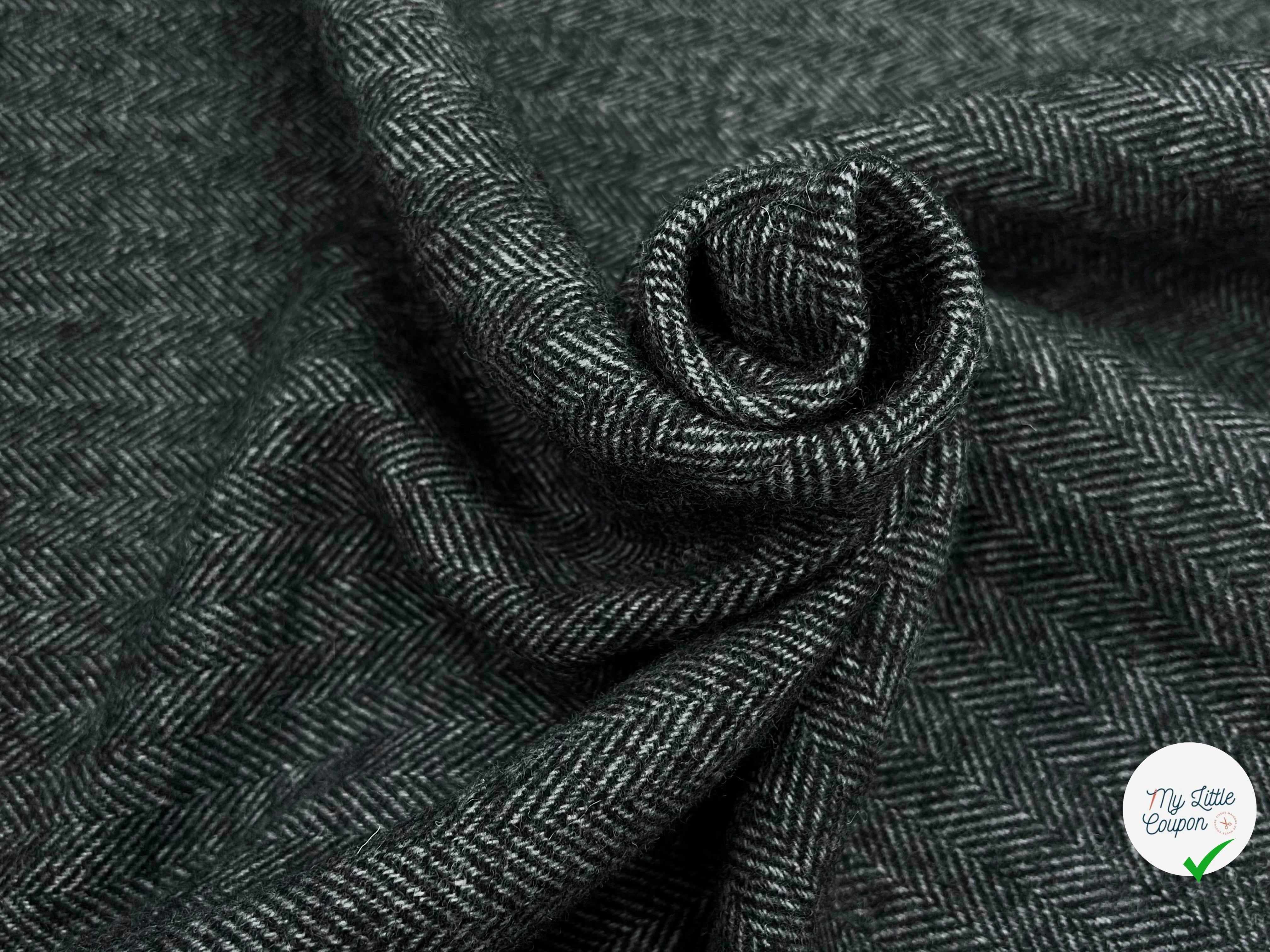LAINAGE MANTEAU CHEVRON GRIS CHINÉ ASPECT DOUX 150CM - My Little Coupon