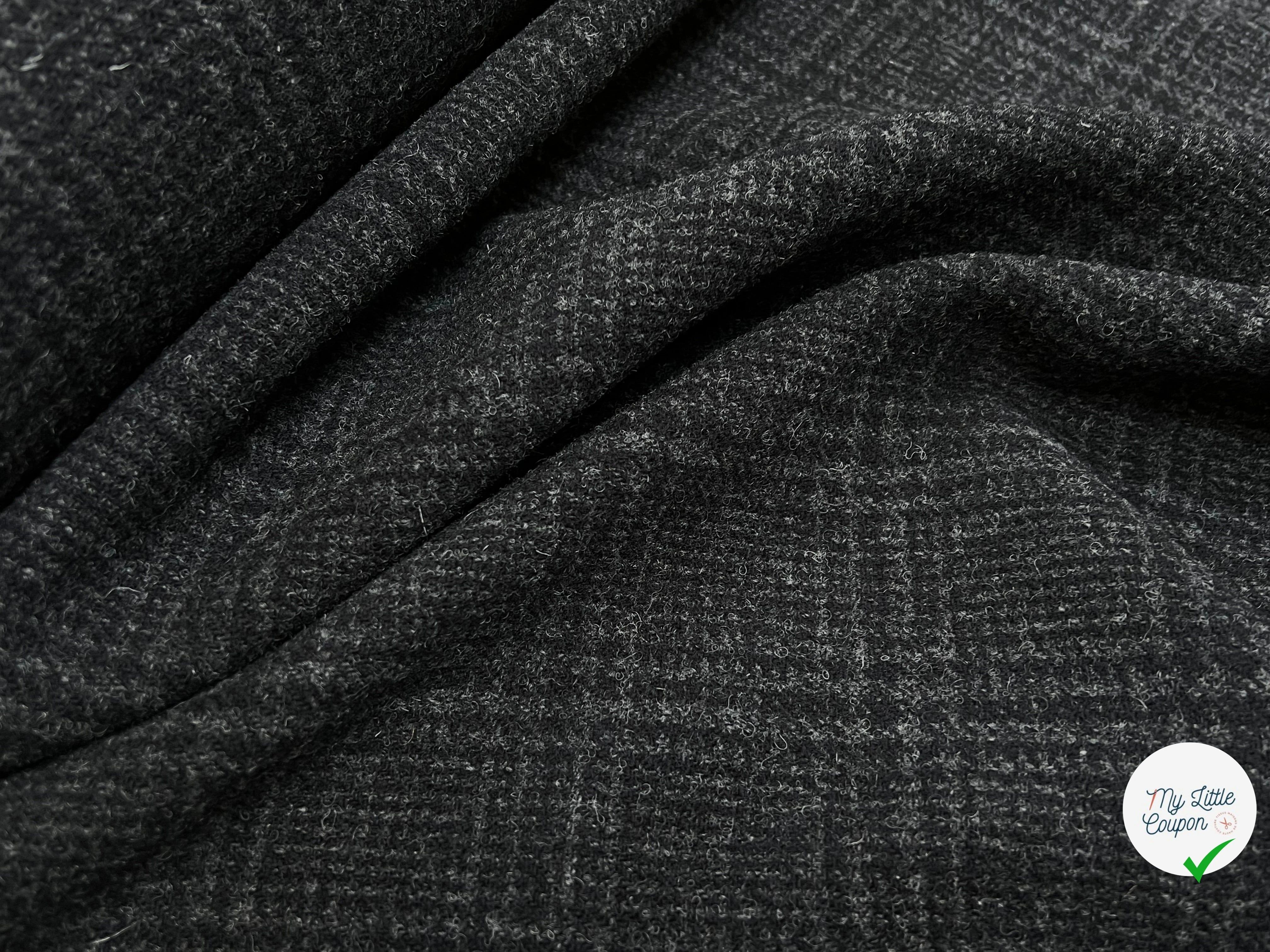 LAINAGE MANTEAU HIGHLAND STYLE GRIS FONCÉ ET NOIR - My Little Coupon