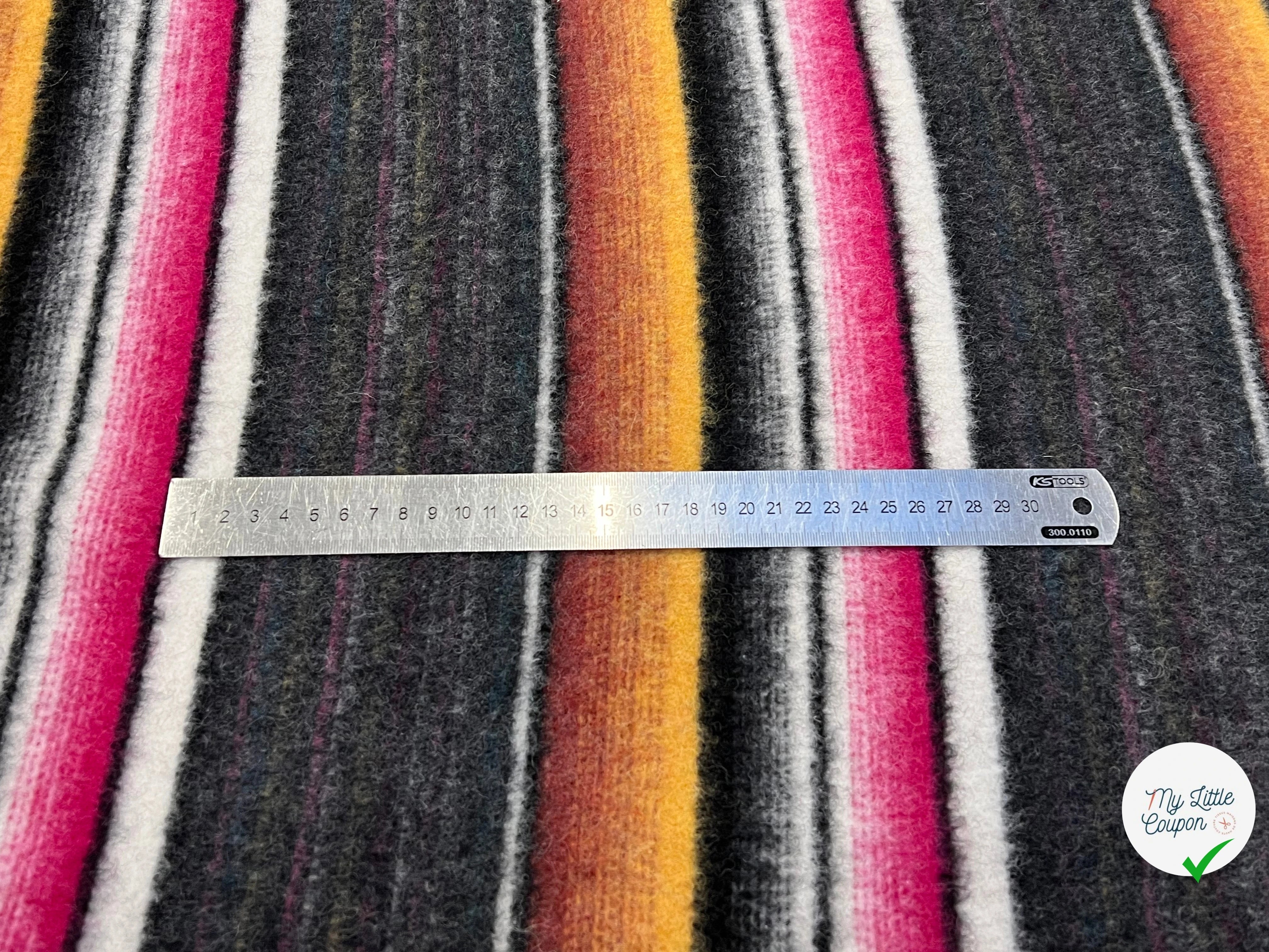 LAINAGE MANTEAU STRETCH À RAYURES MULTICOLORES 150CM - My Little Coupon