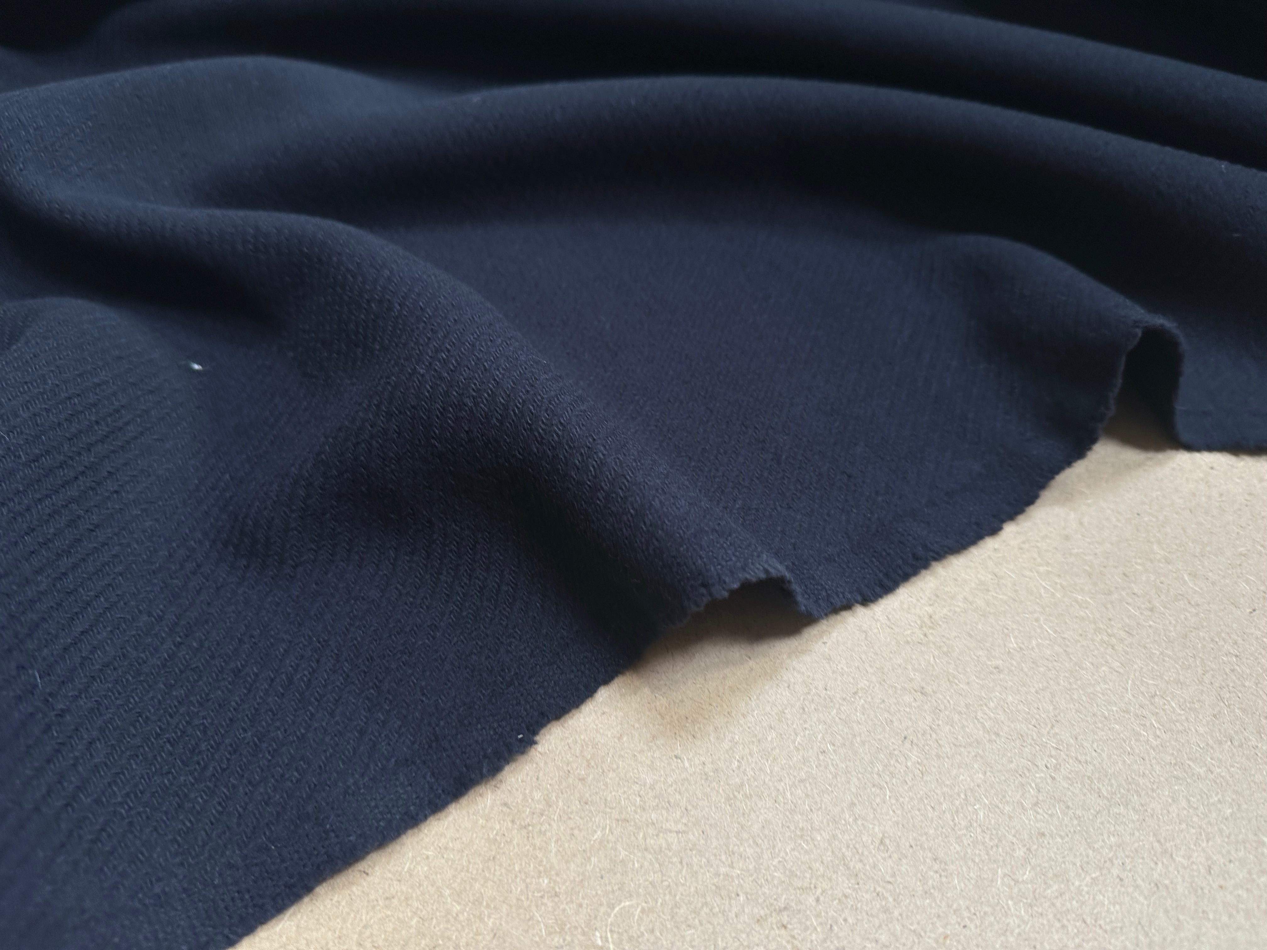 LAINAGE MANTEAU STRIÉ 100% LAINE BLEU MARINE - My Little Coupon