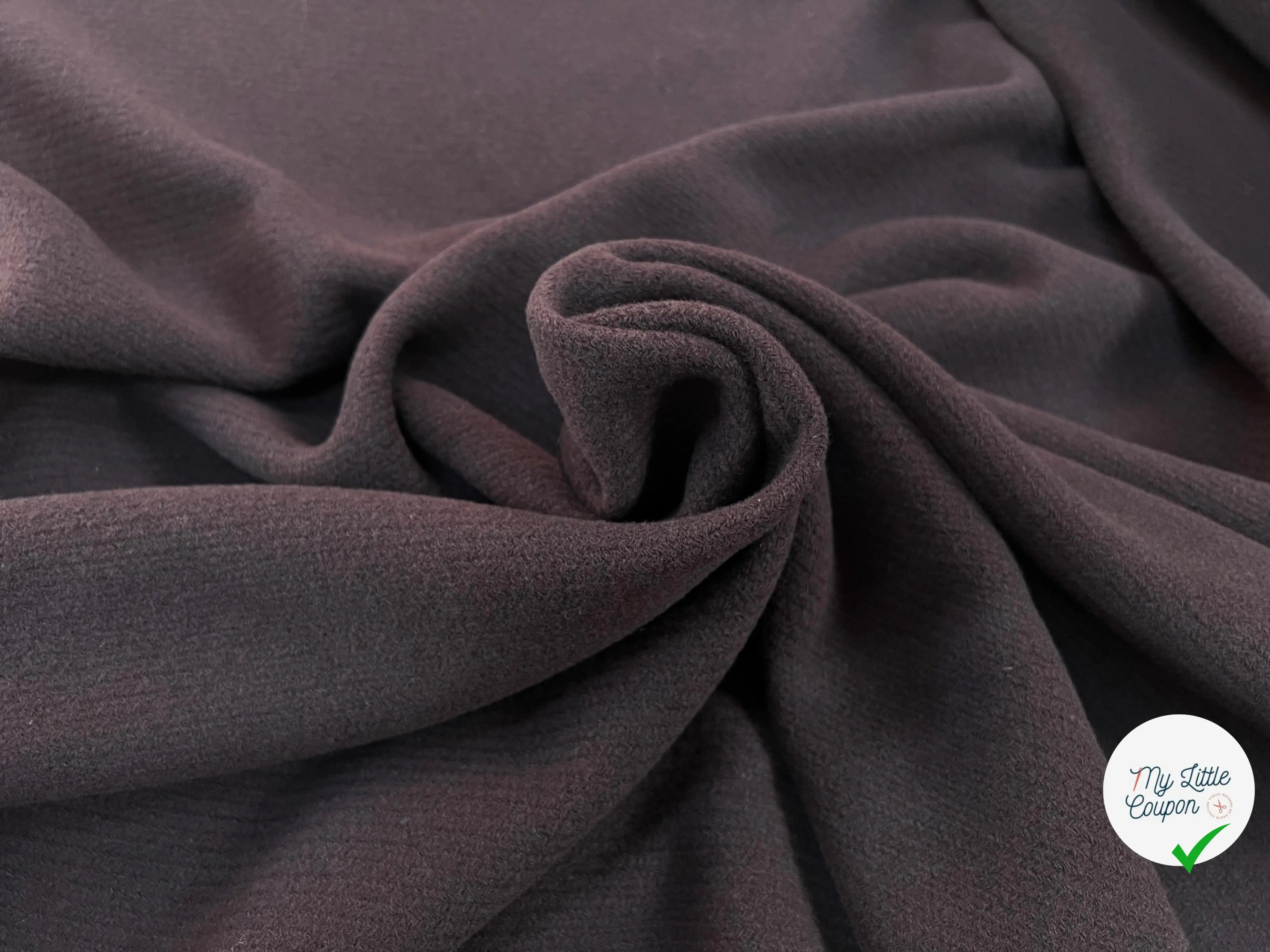 LAINAGE MANTEAU STRIE MARRON CHOCOLAT 80% LAINE RECYLCEE - My Little Coupon