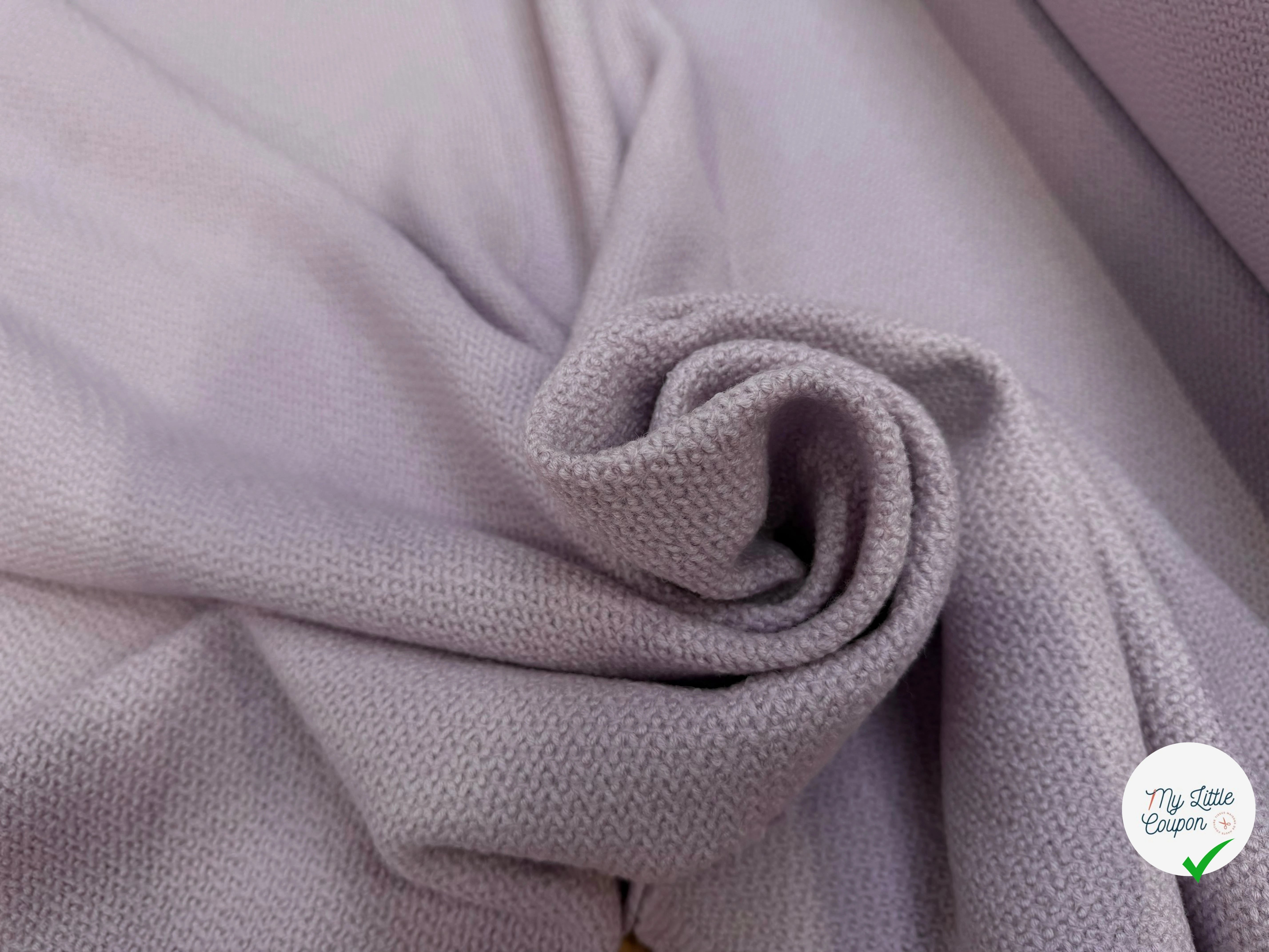 LAINAGE MANTEAU TRICOT LAVANDE CLAIRE 100% LAINE VIERGE - My Little Coupon