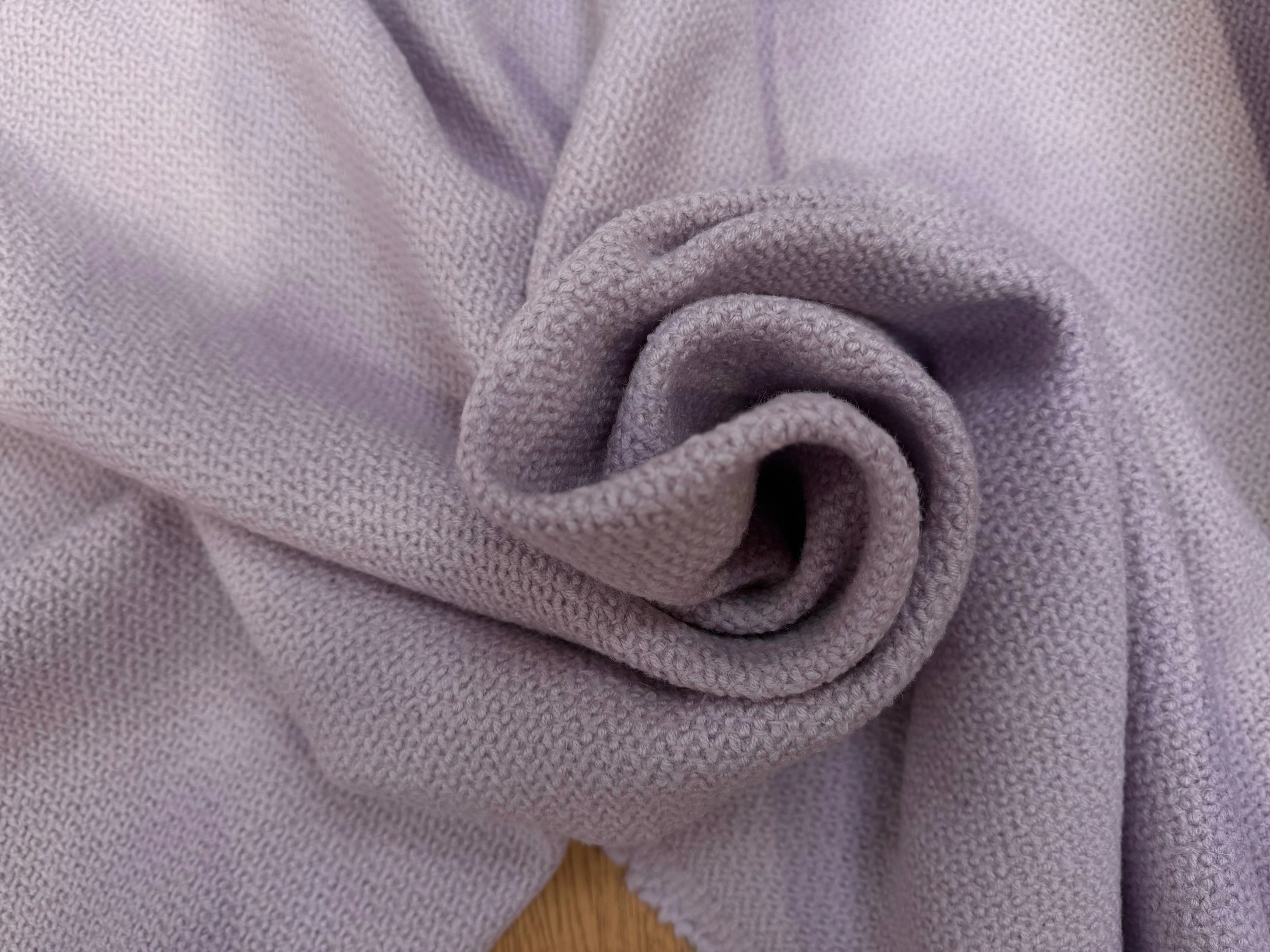 LAINAGE MANTEAU TRICOT LAVANDE CLAIRE 100% LAINE VIERGE - My Little Coupon