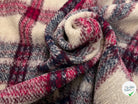 LAINAGE MANTEAU TRICOTÉ 63% LAINE PRINCE DE GALLES BEIGE & ROSE - My Little Coupon