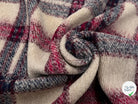 LAINAGE MANTEAU TRICOTÉ 63% LAINE PRINCE DE GALLES BEIGE & ROSE - My Little Coupon
