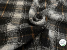 LAINAGE MANTEAU TRICOTÉ 63% LAINE PRINCE DE GALLES NOIR & GRIS - My Little Coupon