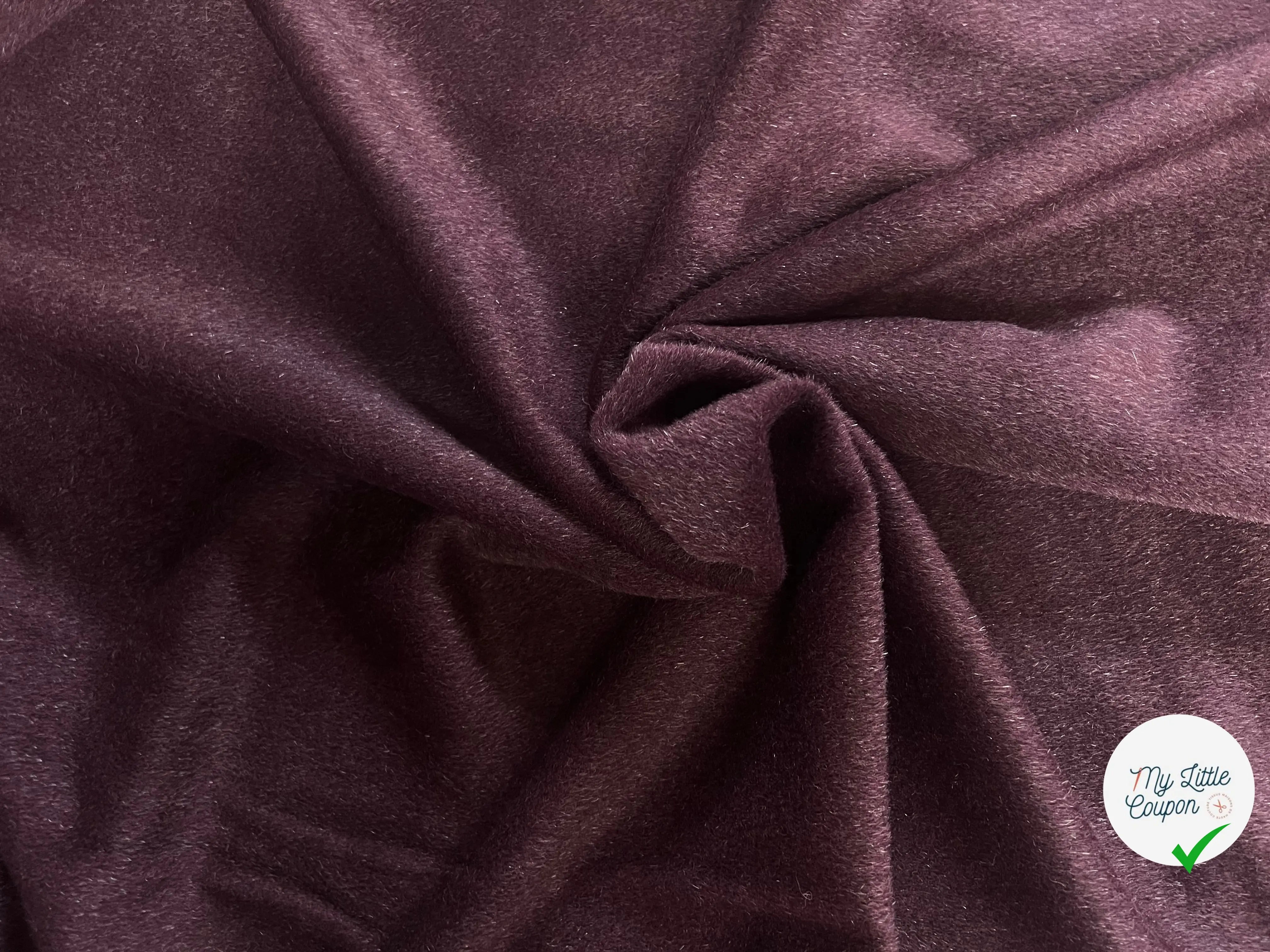 LAINAGE MOHAIR BORDEAUX ENVERS NOIR POILS COURTS - My Little Coupon