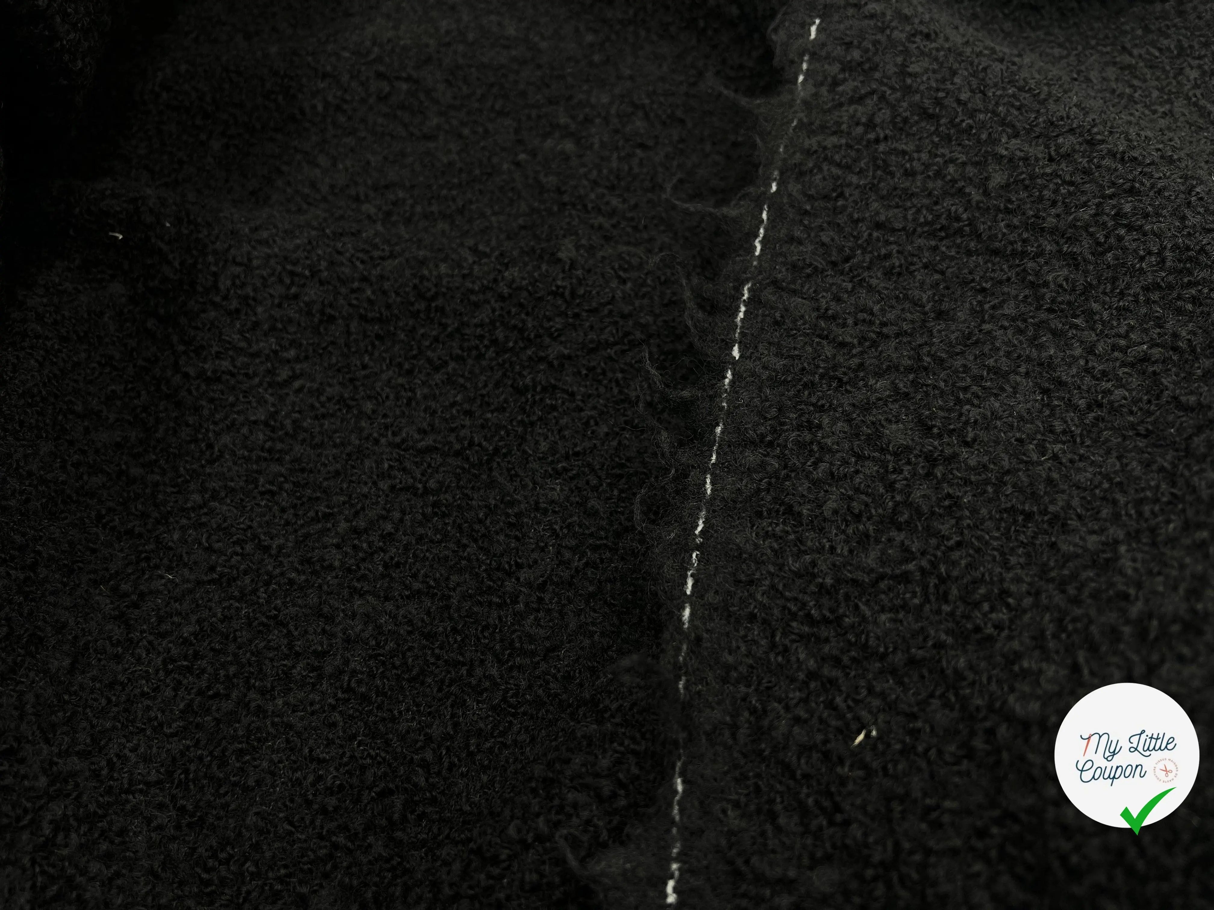 LAINAGE MOUTONNÉ NOIR QUALITÉ PREMIUM - My Little Coupon - tissu - coudre