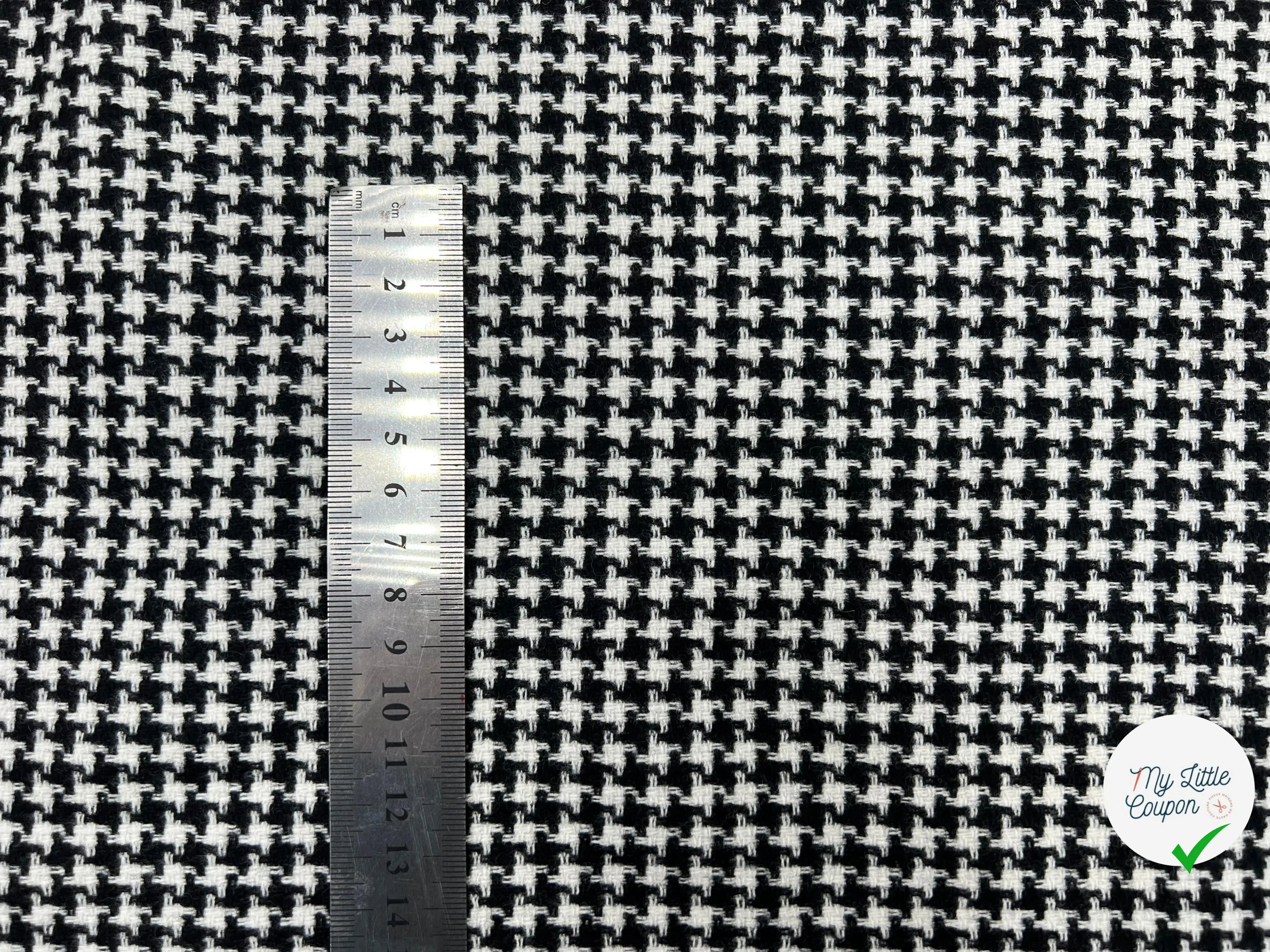 LAINAGE PIED DE COQ NOIR ET BLANC - My Little Coupon - tissu - coudre