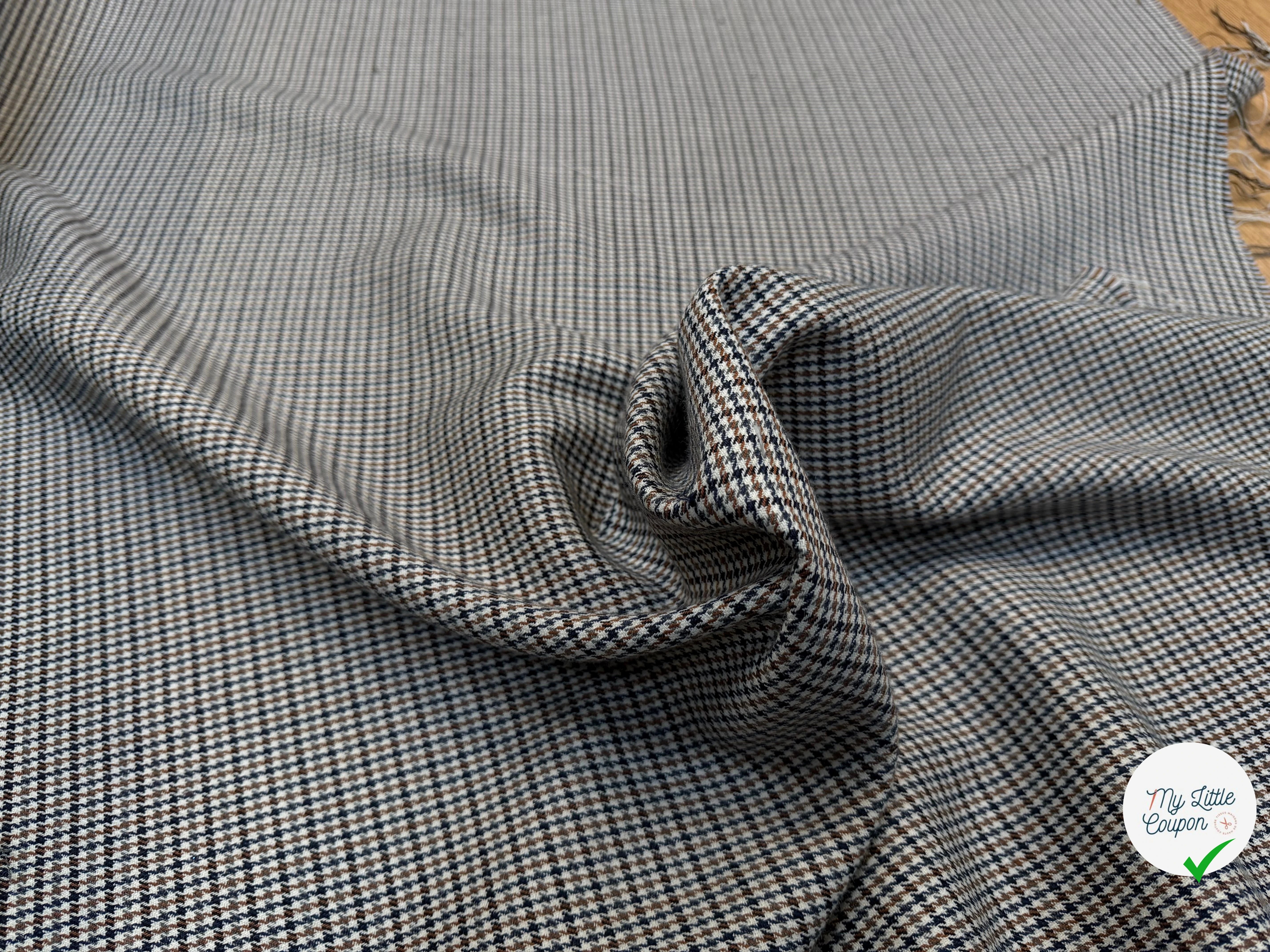 LAINAGE PIED DE POULE COULEUR AUTOMNE 51% LAINE VIERGE - My Little Coupon