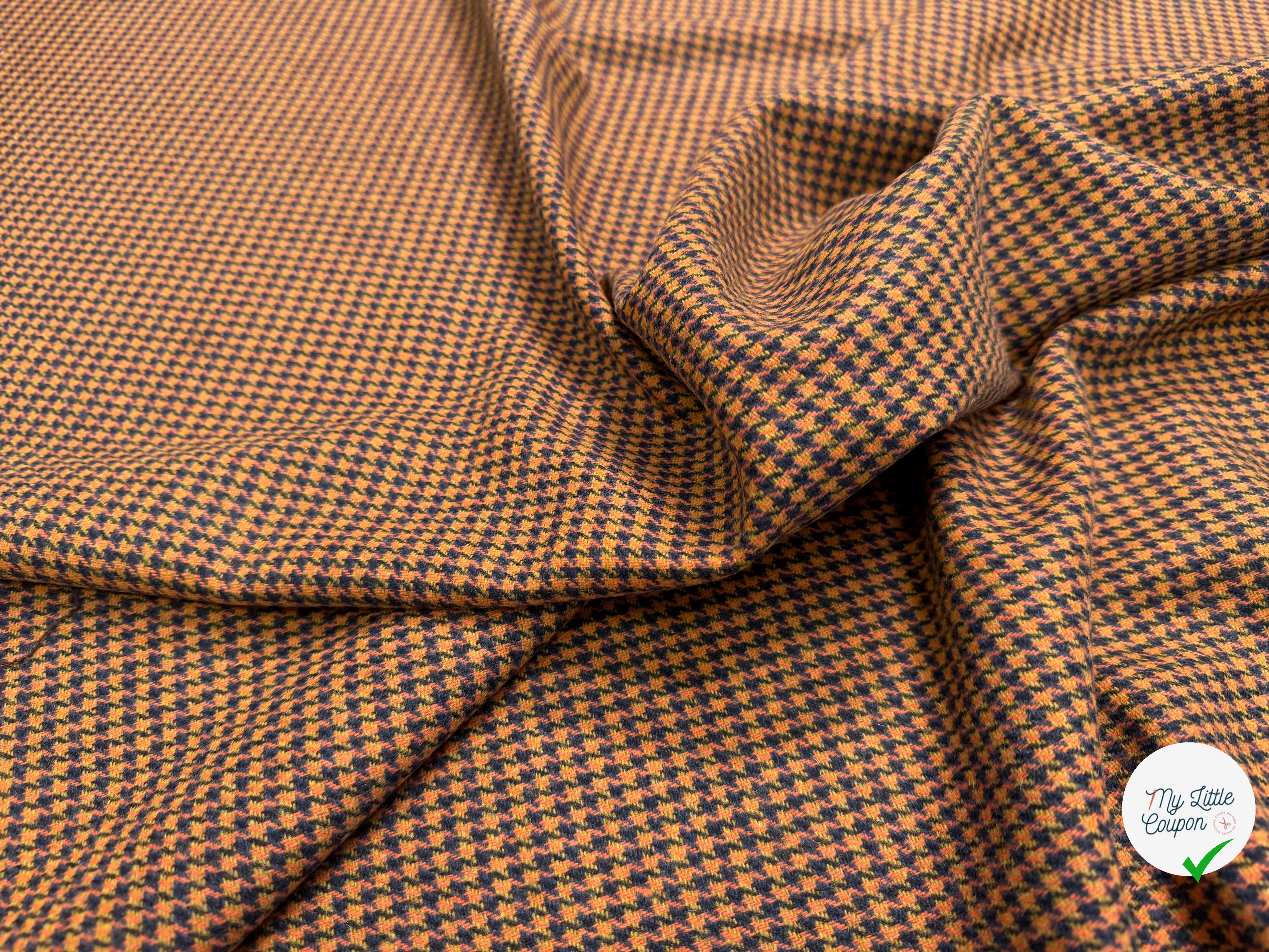 LAINAGE PIED DE POULE ORANGE BLEU - My Little Coupon
