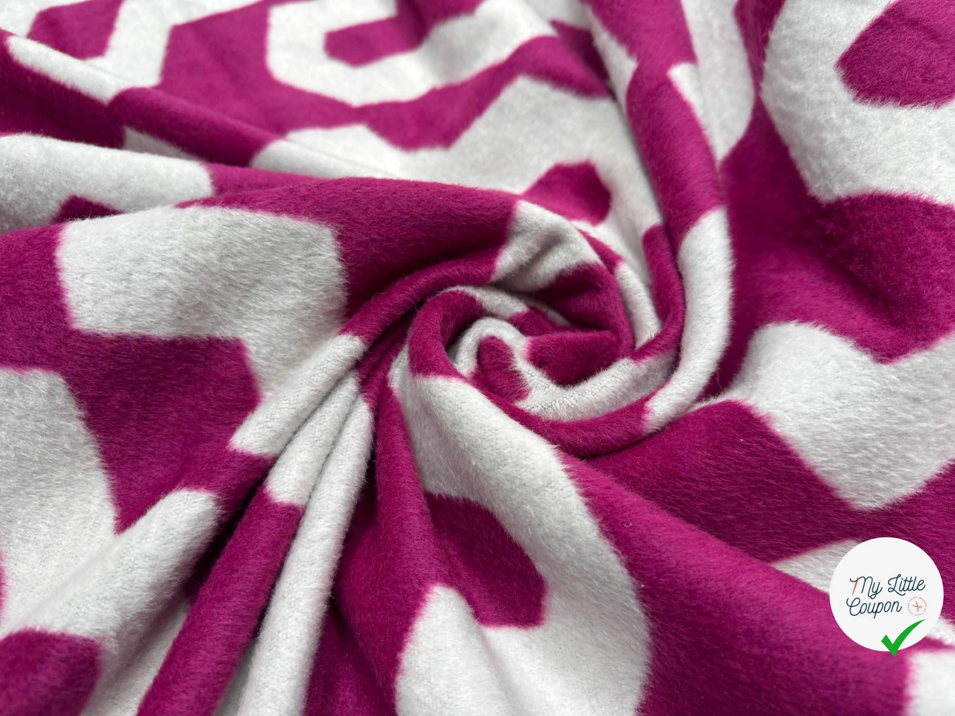 LAINAGE POLYESTER DUVETEUX GRAPHIQUE ROSE - My Little Coupon