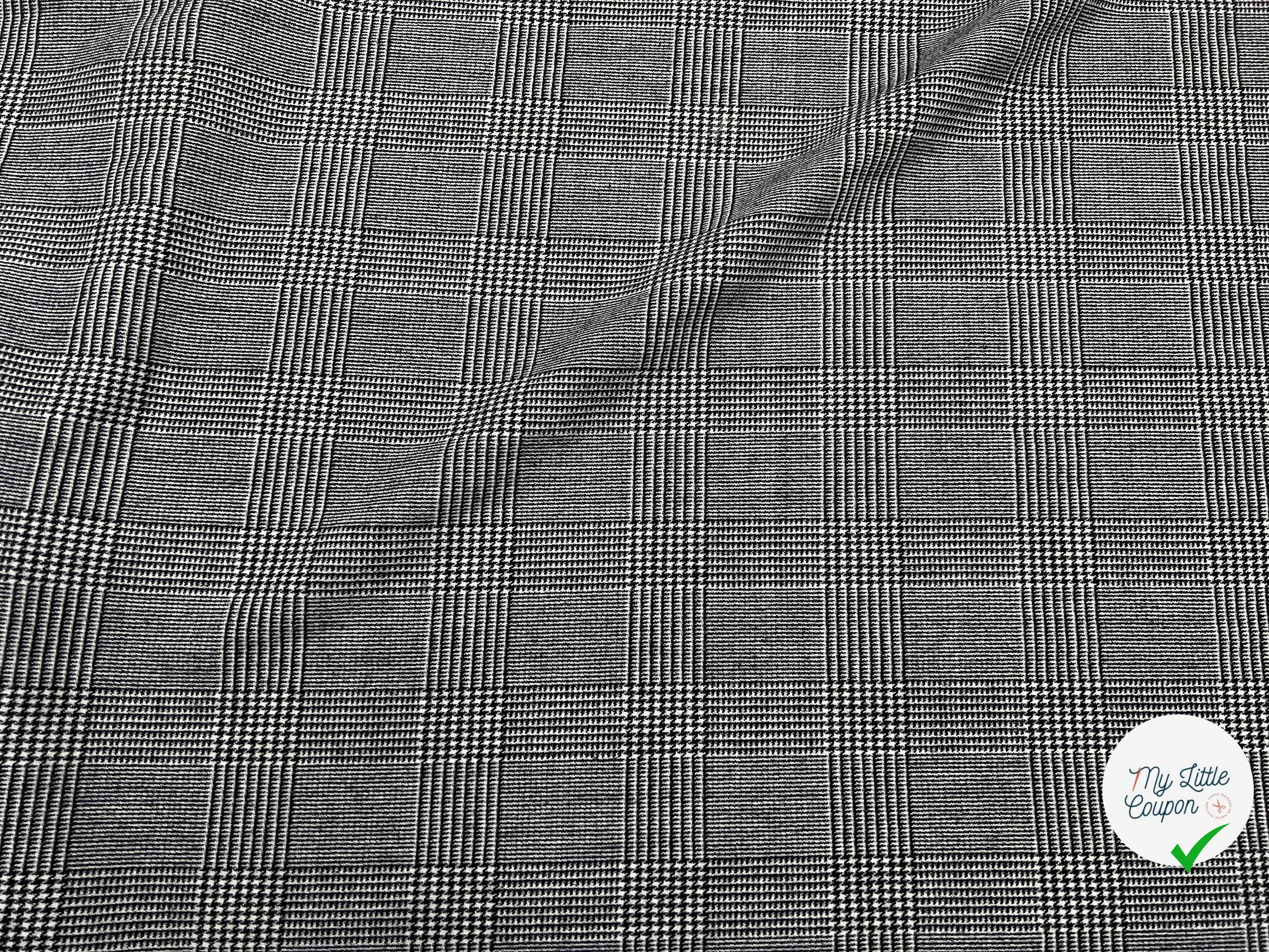 LAINAGE PRINCE DE GALLES NOIR ET BLANC TRÈS DOUX - My Little Coupon - tissu - coudre