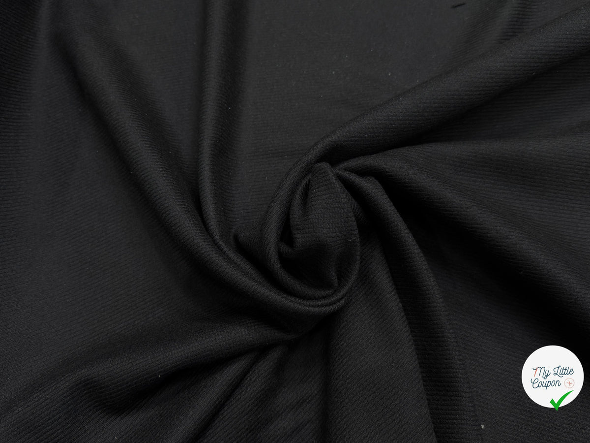 LAINAGE SERGÉ NOIR DOUX AU TOUCHER 100% LAINE - My Little Coupon