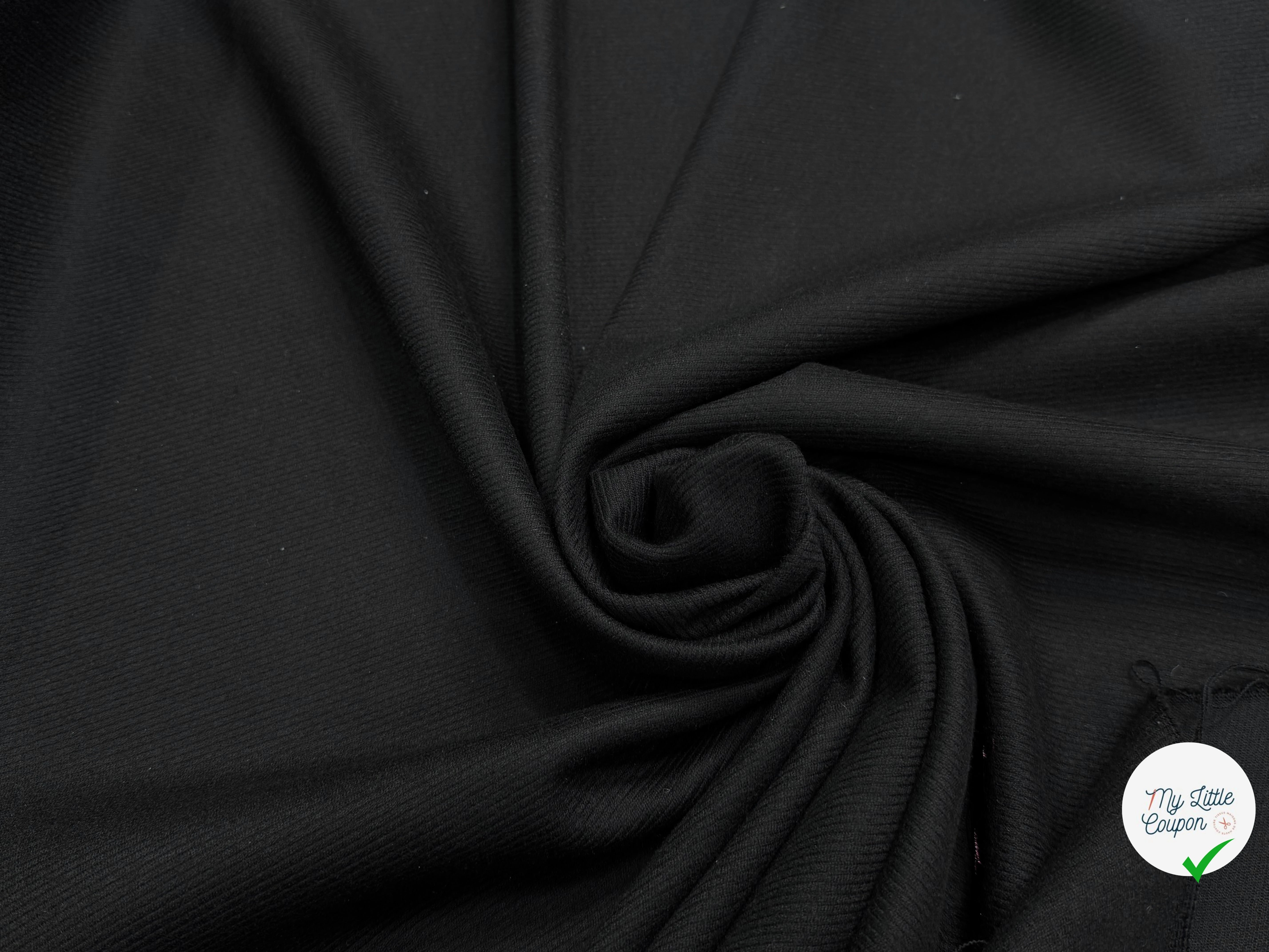 LAINAGE SERGÉ NOIR DOUX AU TOUCHER 100% LAINE - My Little Coupon