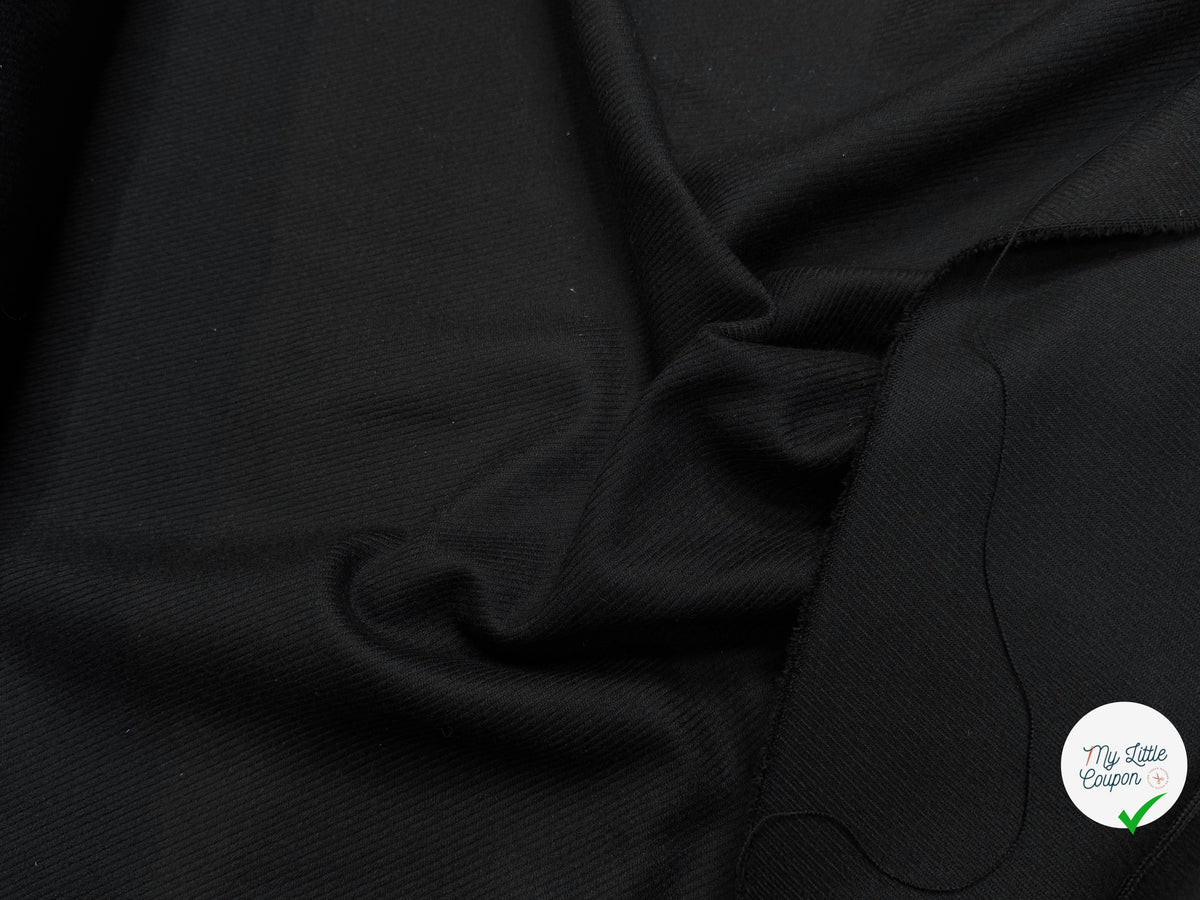 LAINAGE SERGÉ NOIR DOUX AU TOUCHER 100% LAINE - My Little Coupon