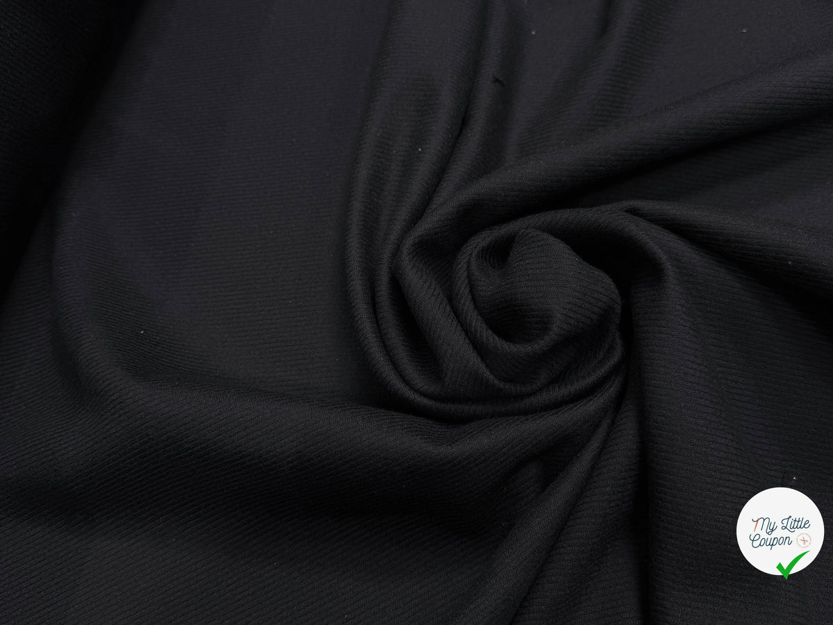 LAINAGE SERGÉ NOIR DOUX AU TOUCHER 100% LAINE - My Little Coupon