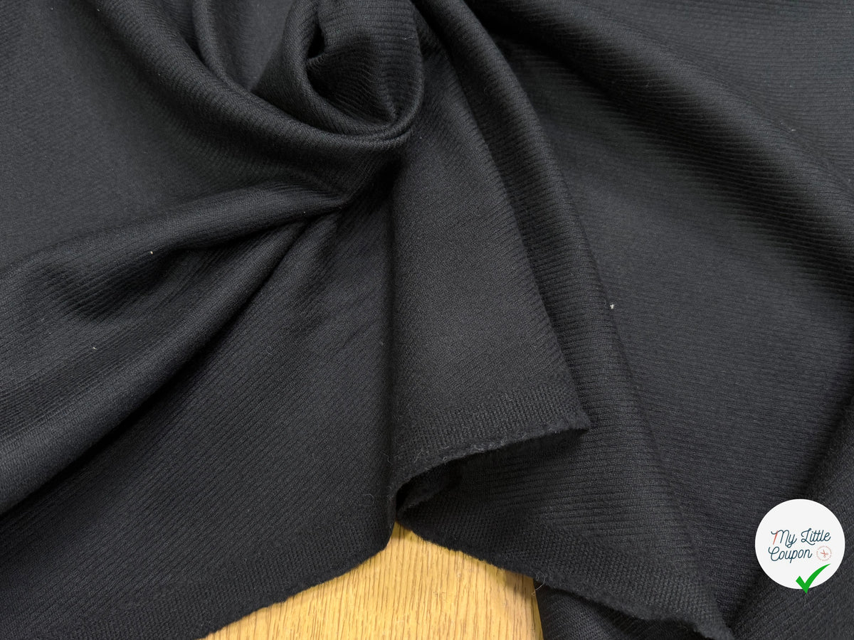 LAINAGE SERGÉ NOIR DOUX AU TOUCHER 100% LAINE - My Little Coupon
