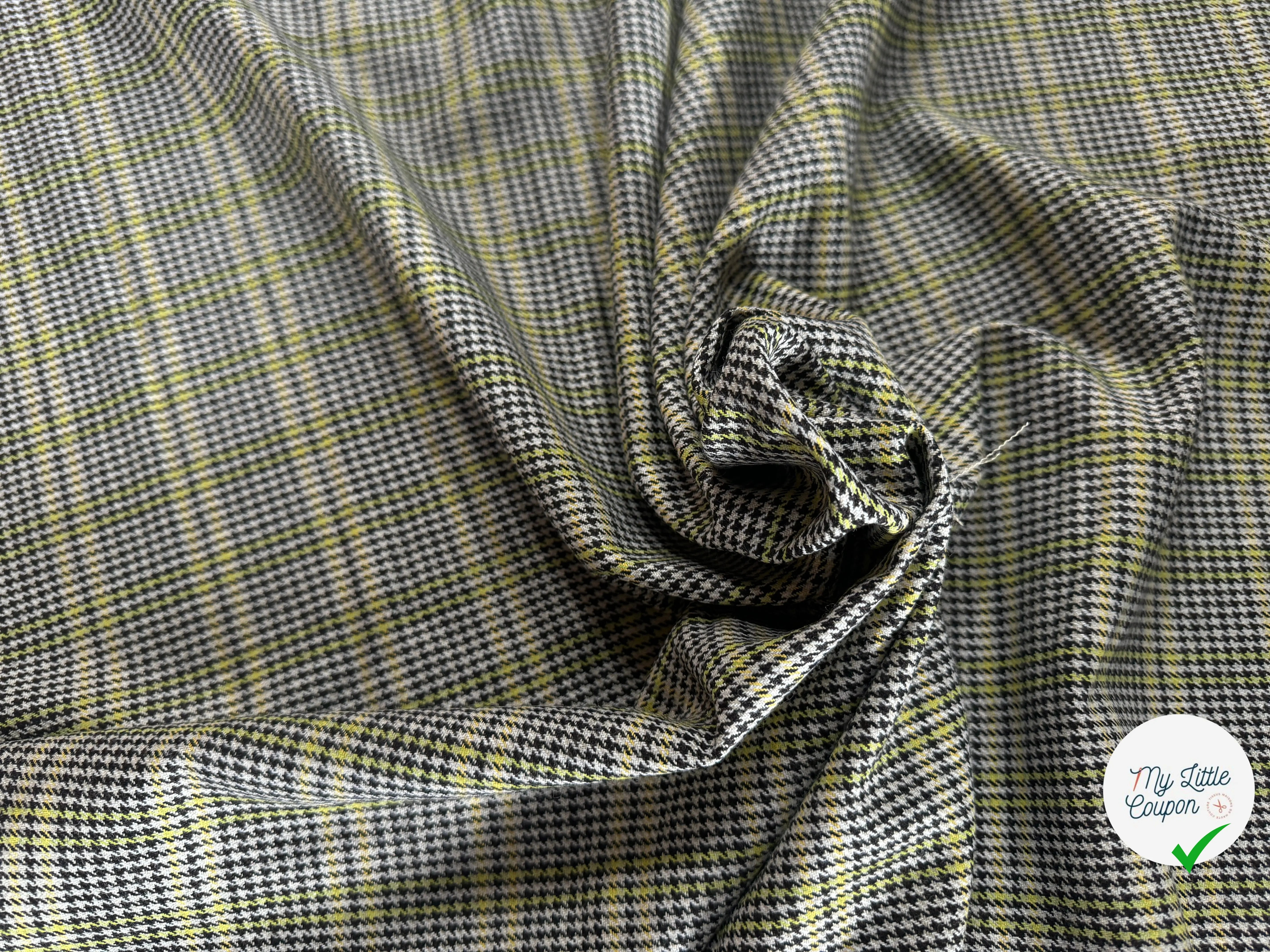 LAINAGE SOUPLE PIED DE POULE CARREAU JAUNE - My Little Coupon