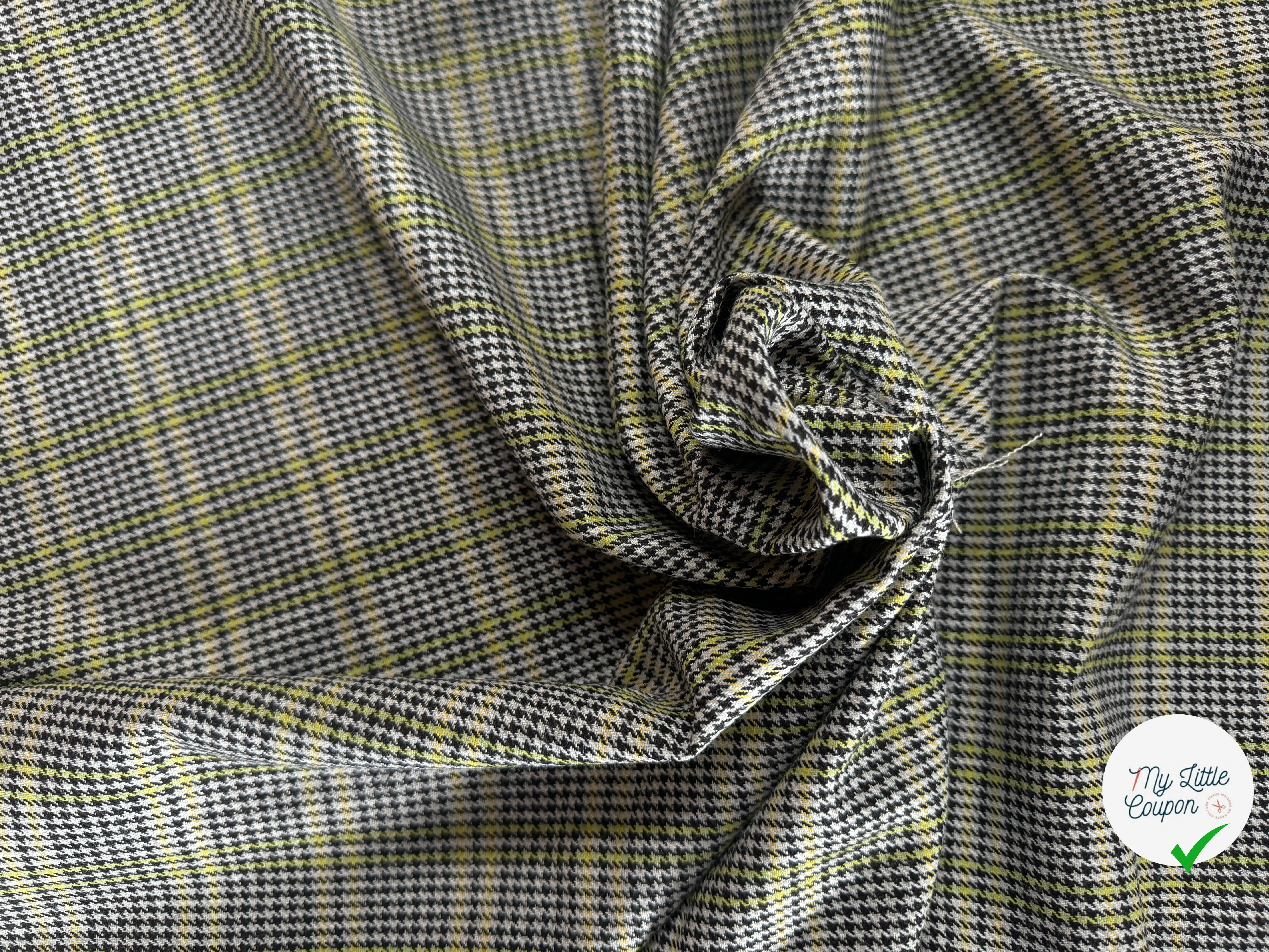 LAINAGE SOUPLE PIED DE POULE CARREAU JAUNE - My Little Coupon