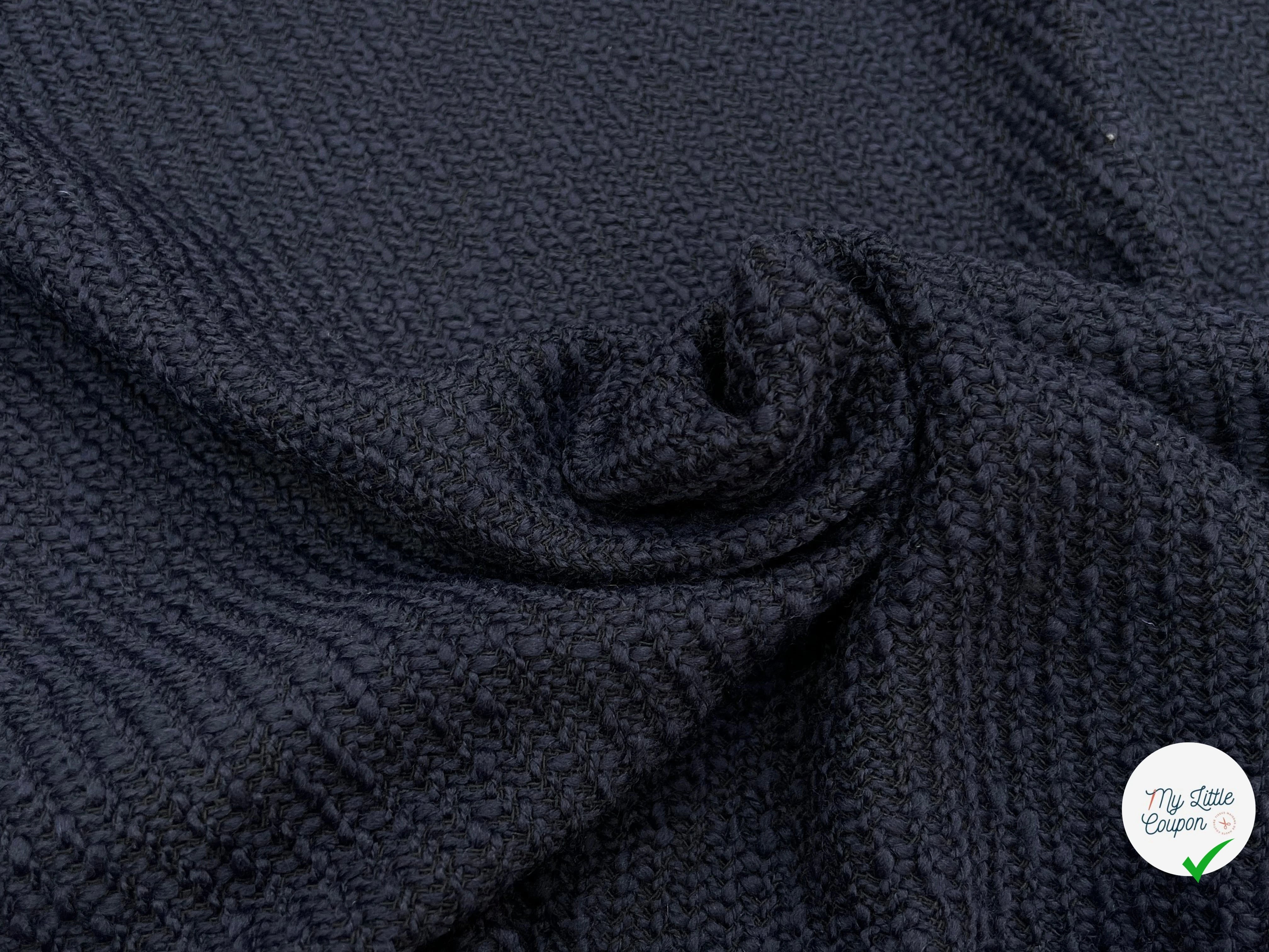 LAINAGE TRICOTÉ SERGÉ NAVY/ NOIR - My Little Coupon