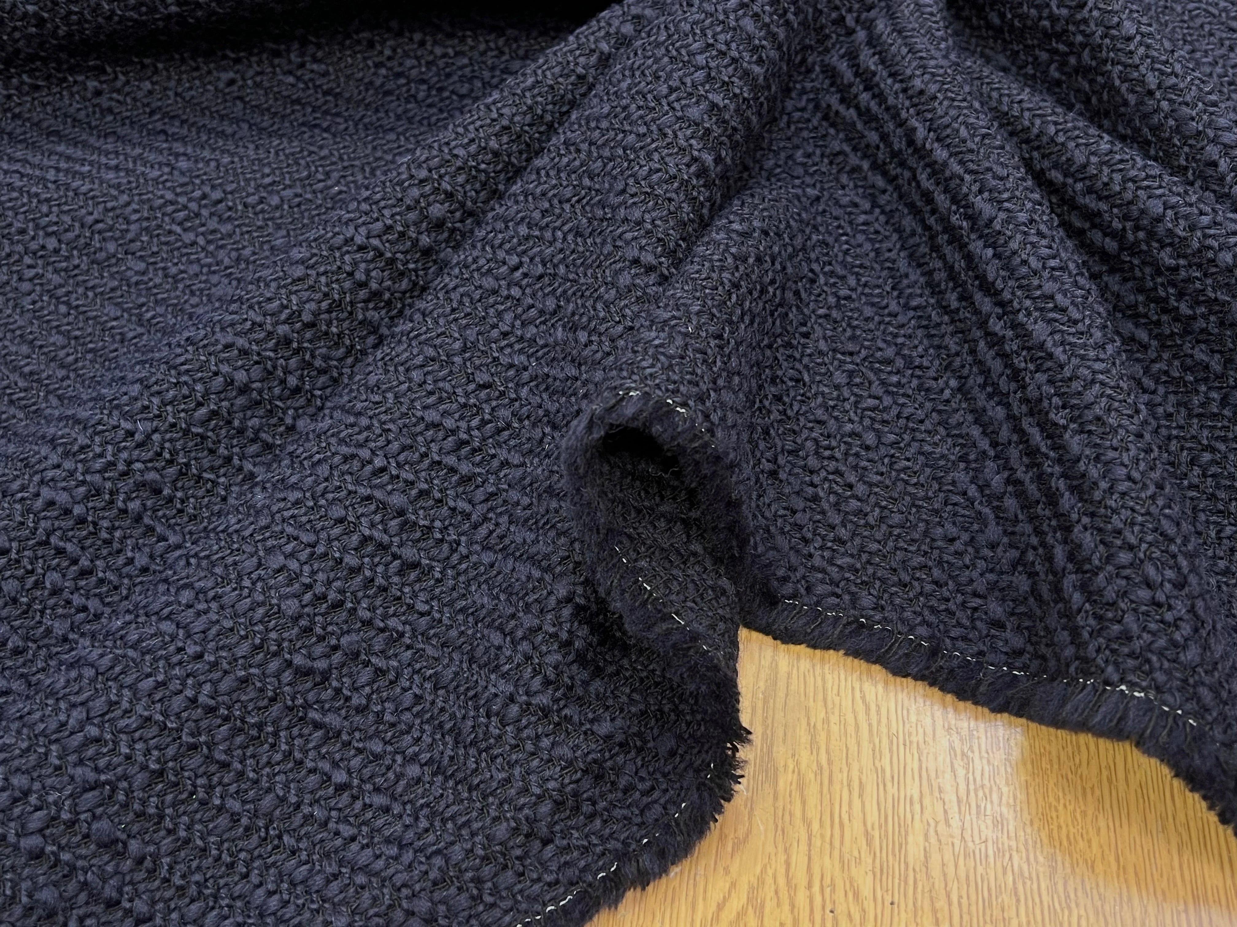 LAINAGE TRICOTÉ SERGÉ NAVY/ NOIR - My Little Coupon