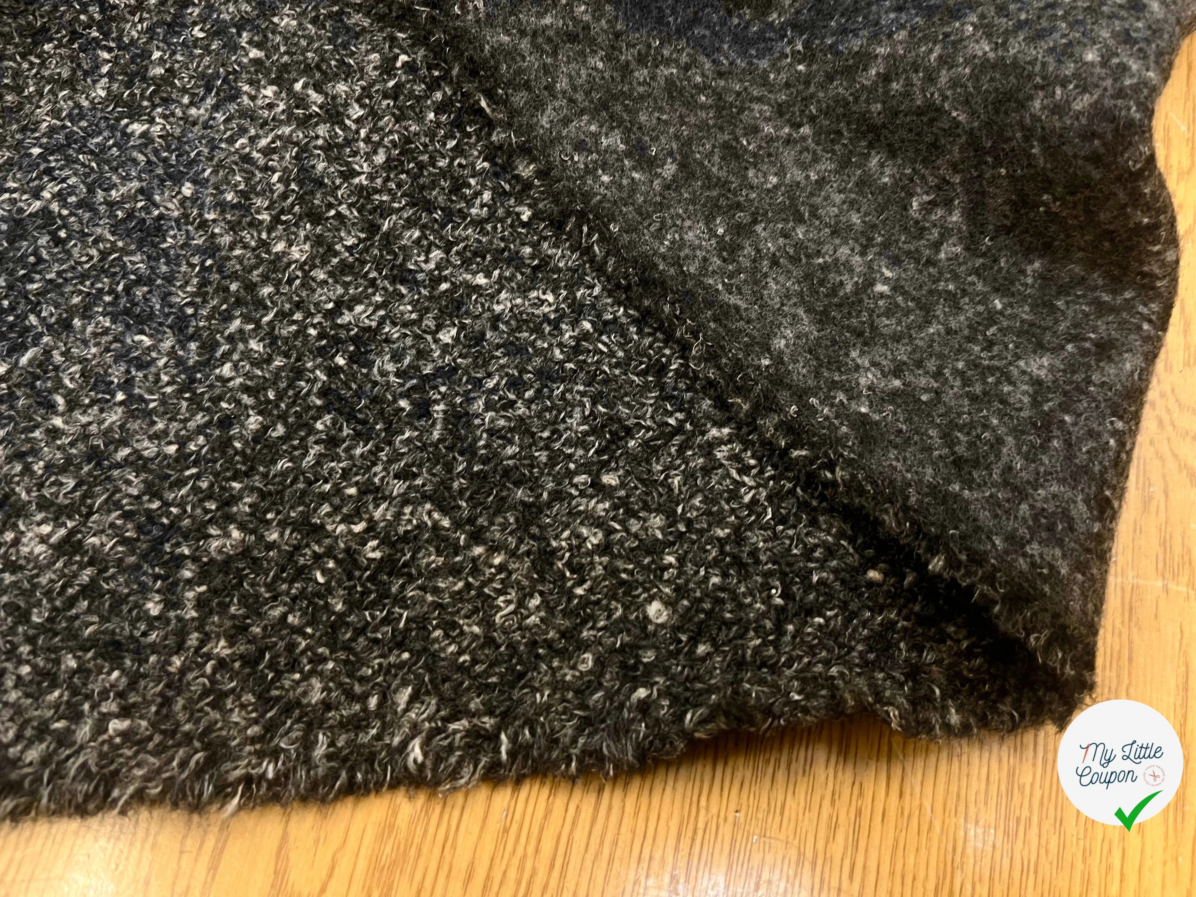 LAINE BOUCLETTE GRIS CHINÉE STRETCH 160CM - My Little Coupon