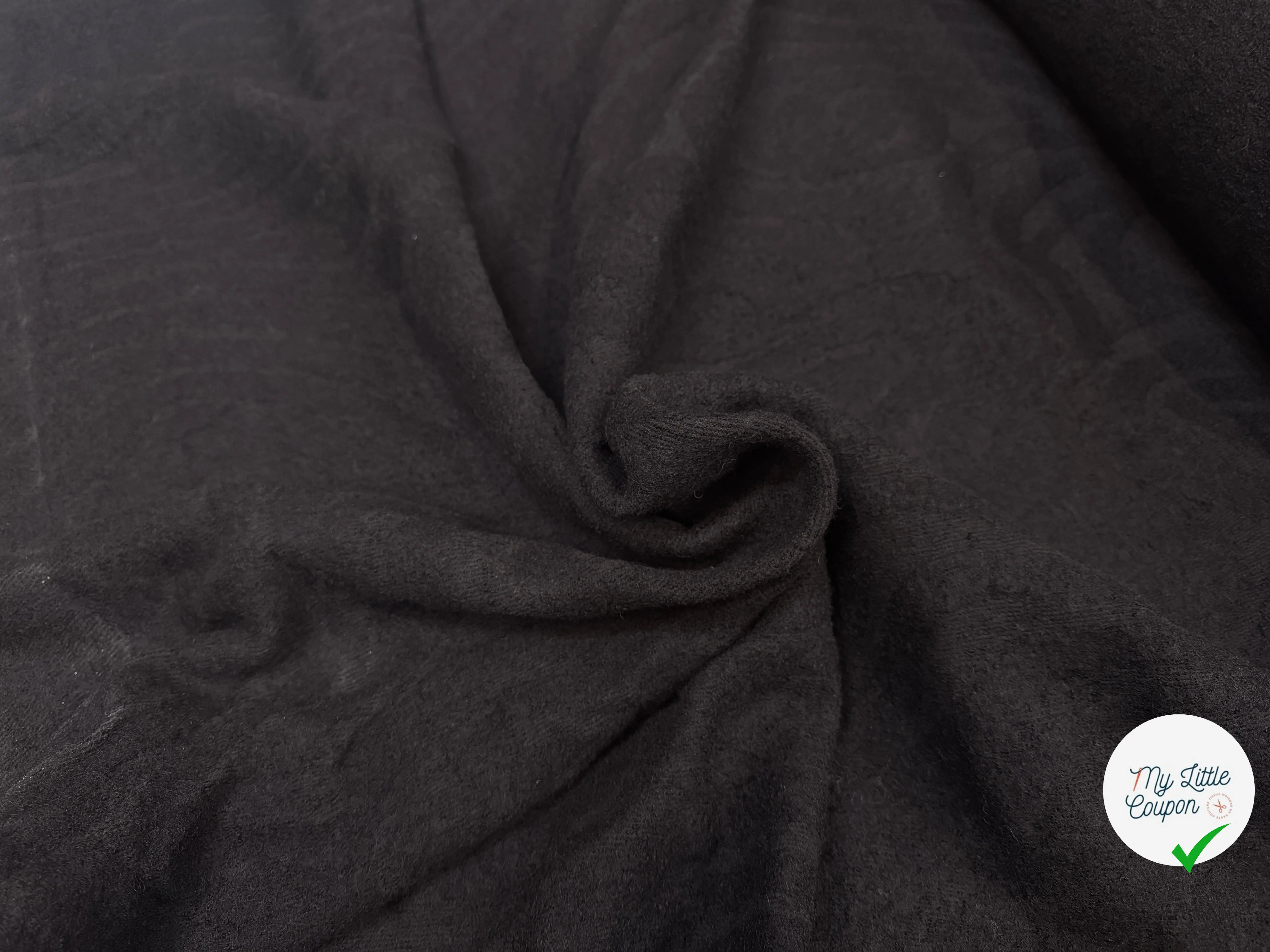 LAINE BOUILLIE NOIRE TRICOT STRETCH MOTIFS - My Little Coupon