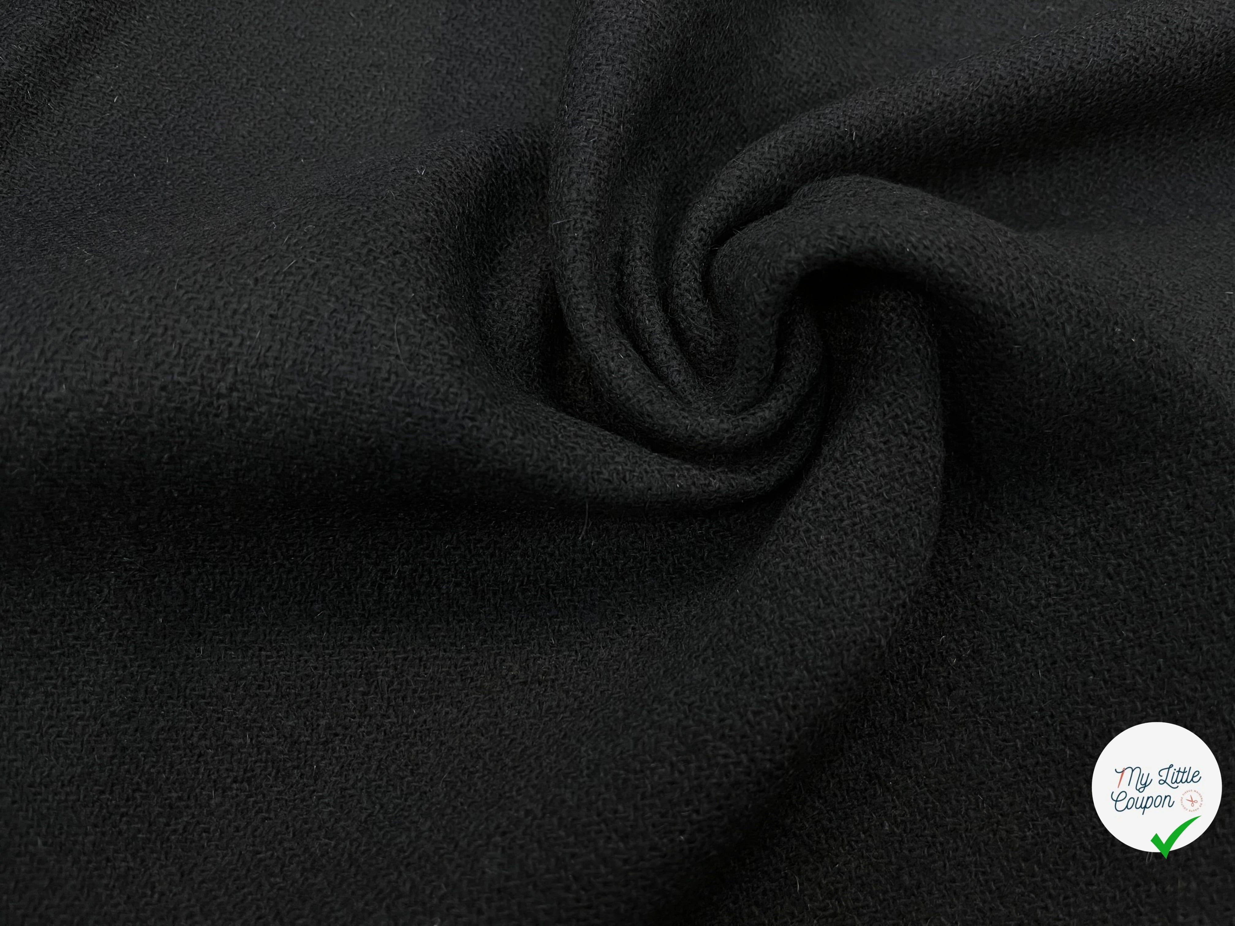 LAINE MANTEAU SERGÉE LOURDE NOIR  140CM - My Little Coupon