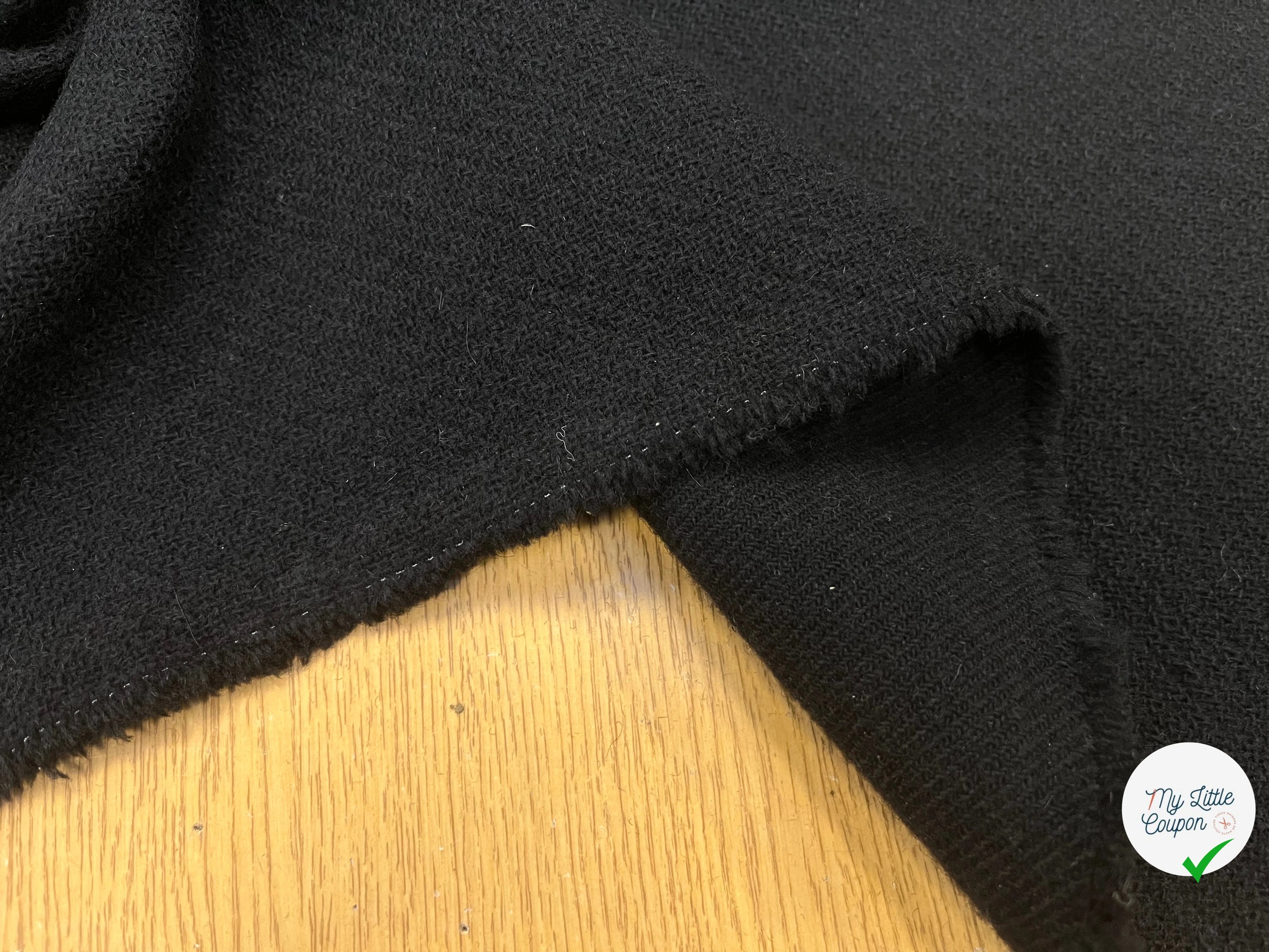 LAINE MANTEAU SERGÉE LOURDE NOIR  140CM - My Little Coupon