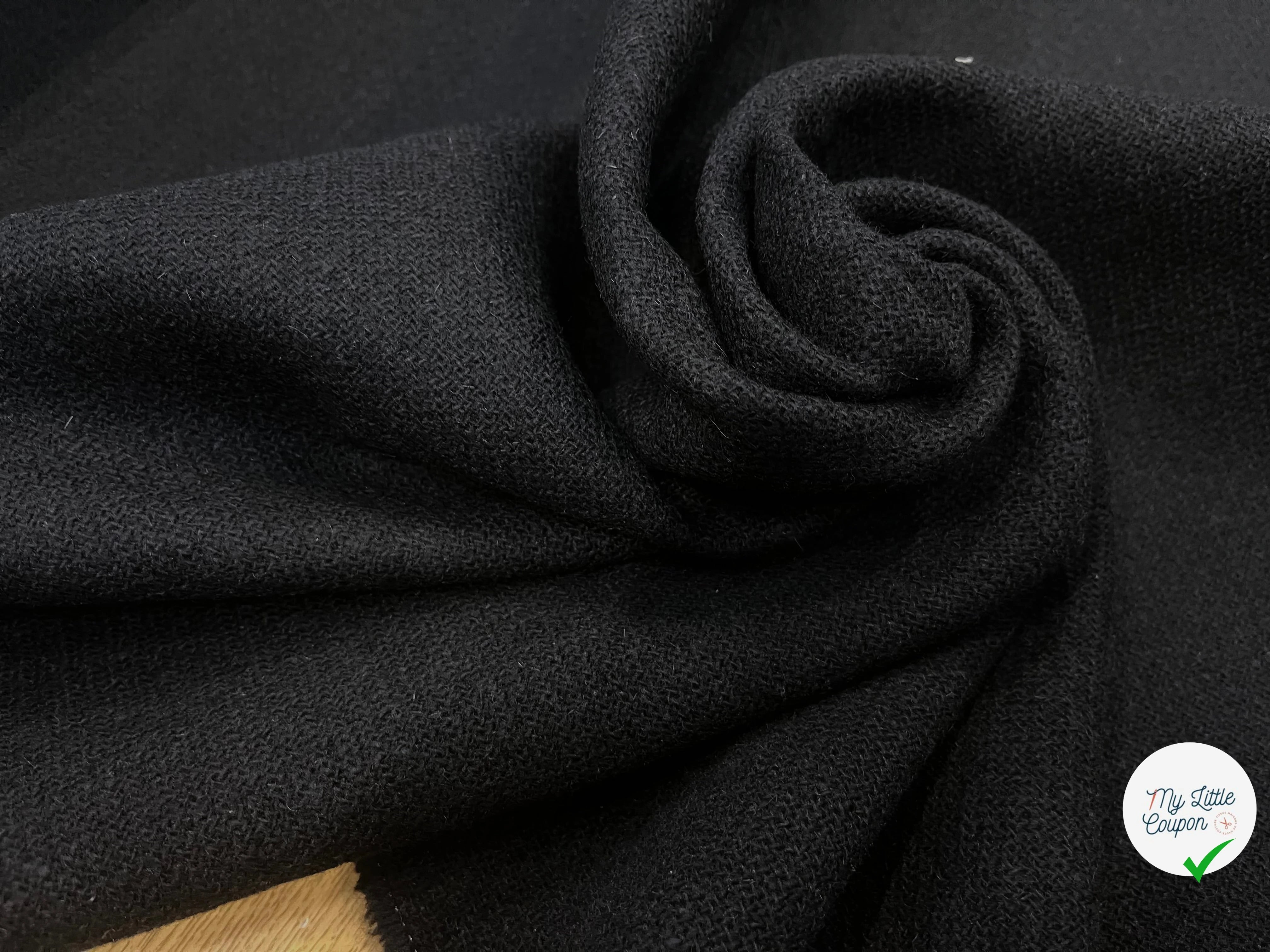 LAINE MANTEAU SERGÉE LOURDE NOIR  140CM - My Little Coupon